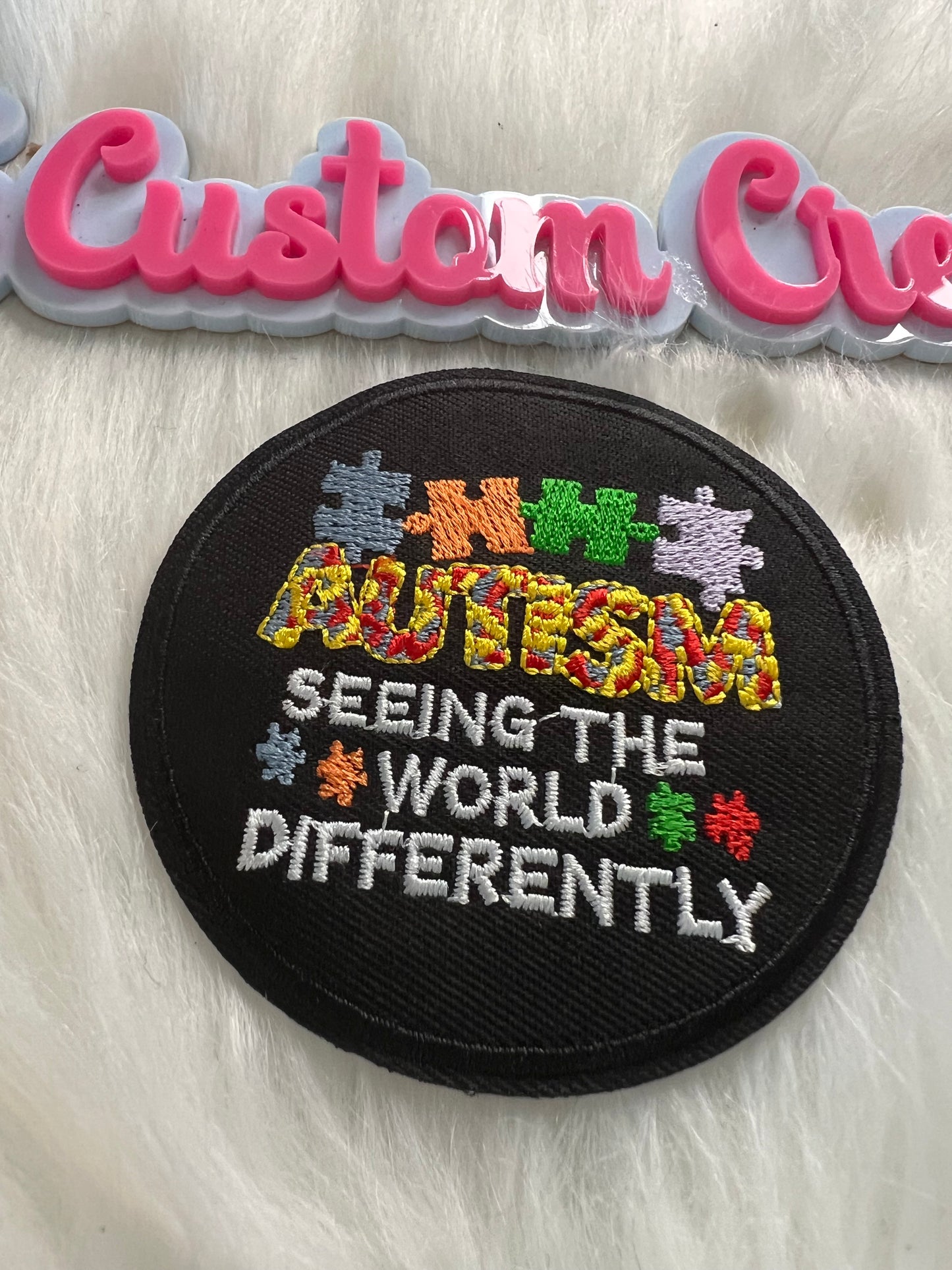 Colorful Black patch Autism See the World