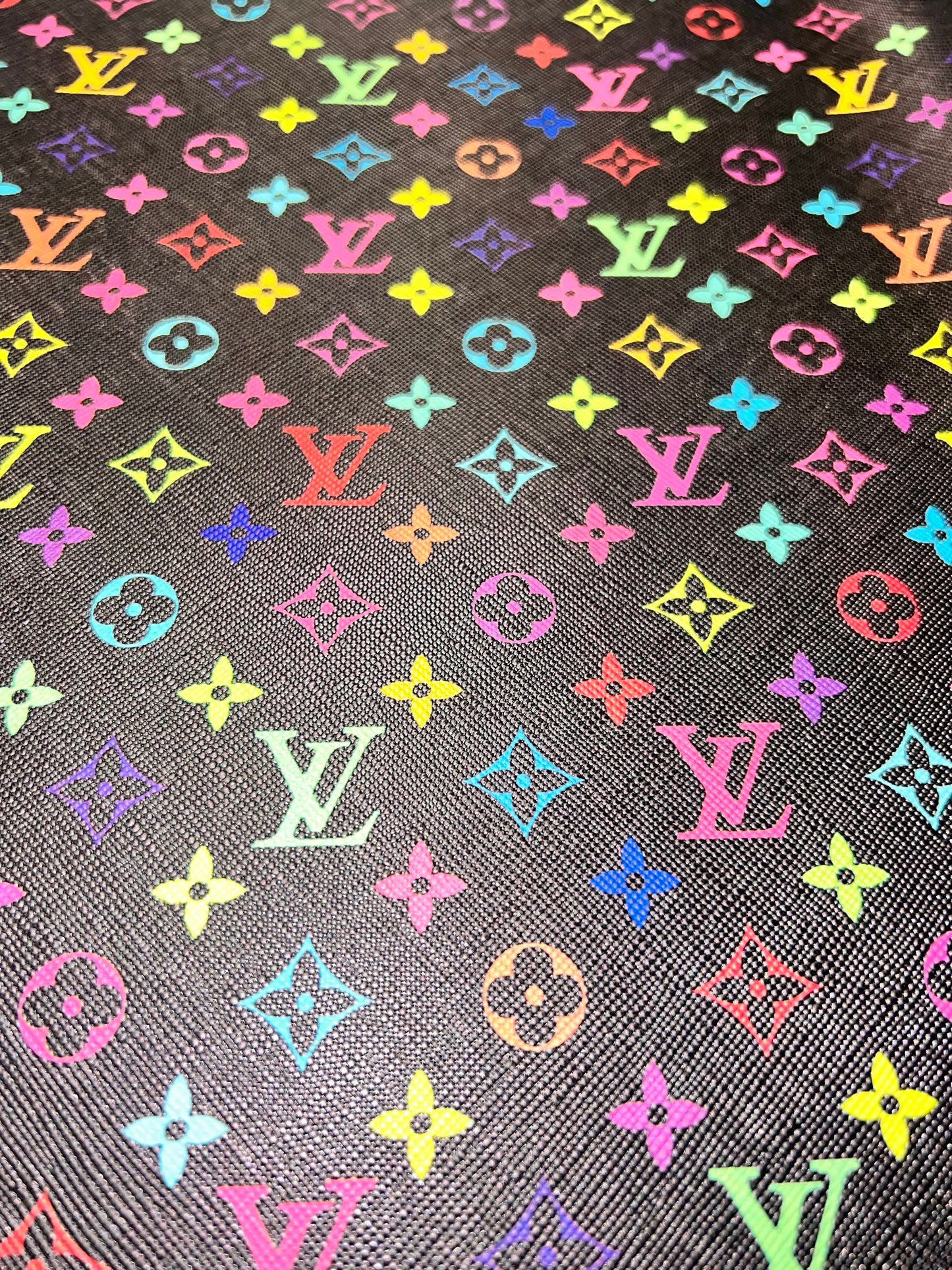 Multicolor Luxury-Style Monogram Faux Leather Sheet – 9x12
