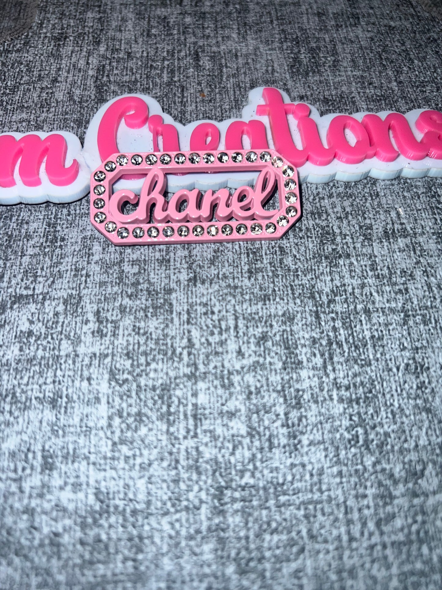 Light Pink Rhinestone Script Bar Charm – Luxe Statement Charm