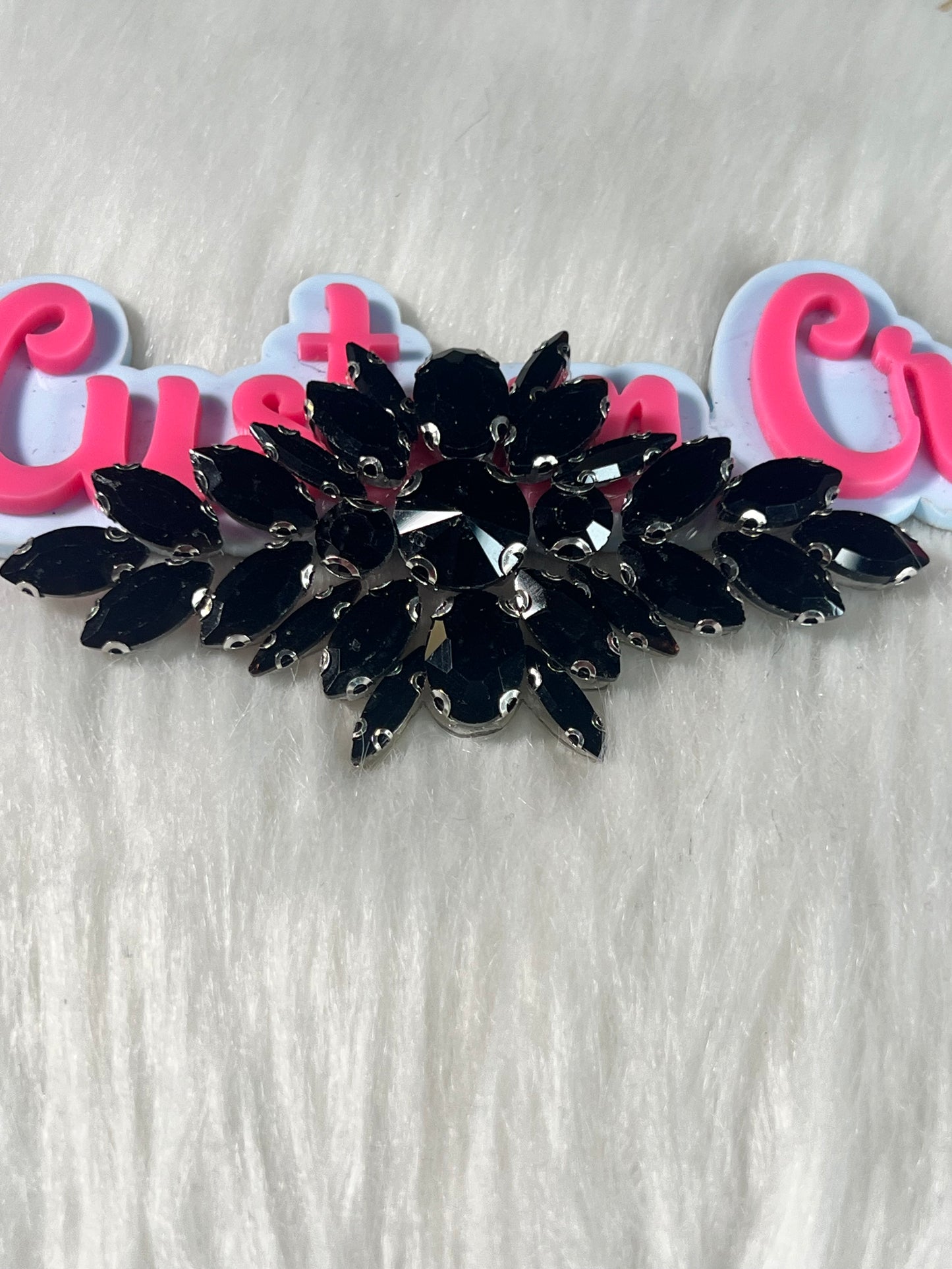 ⚫ Jet Black Crystal Cluster