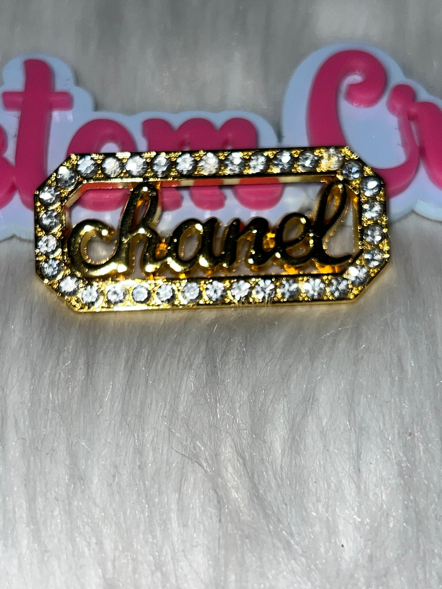 Chanel Crystal Rectangle Charm – Gold