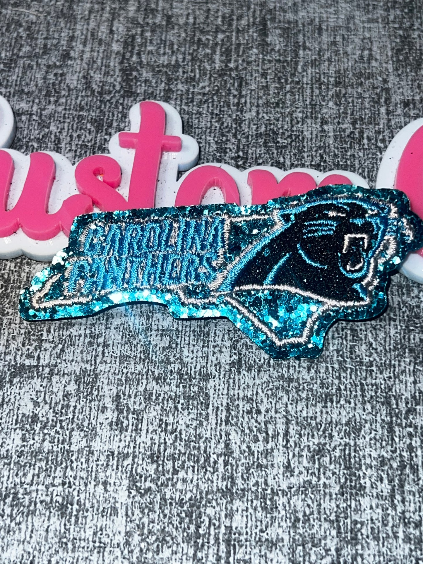 Blue Fan Glitter Embroidered Iron-On Patch | State Pride Appliqué