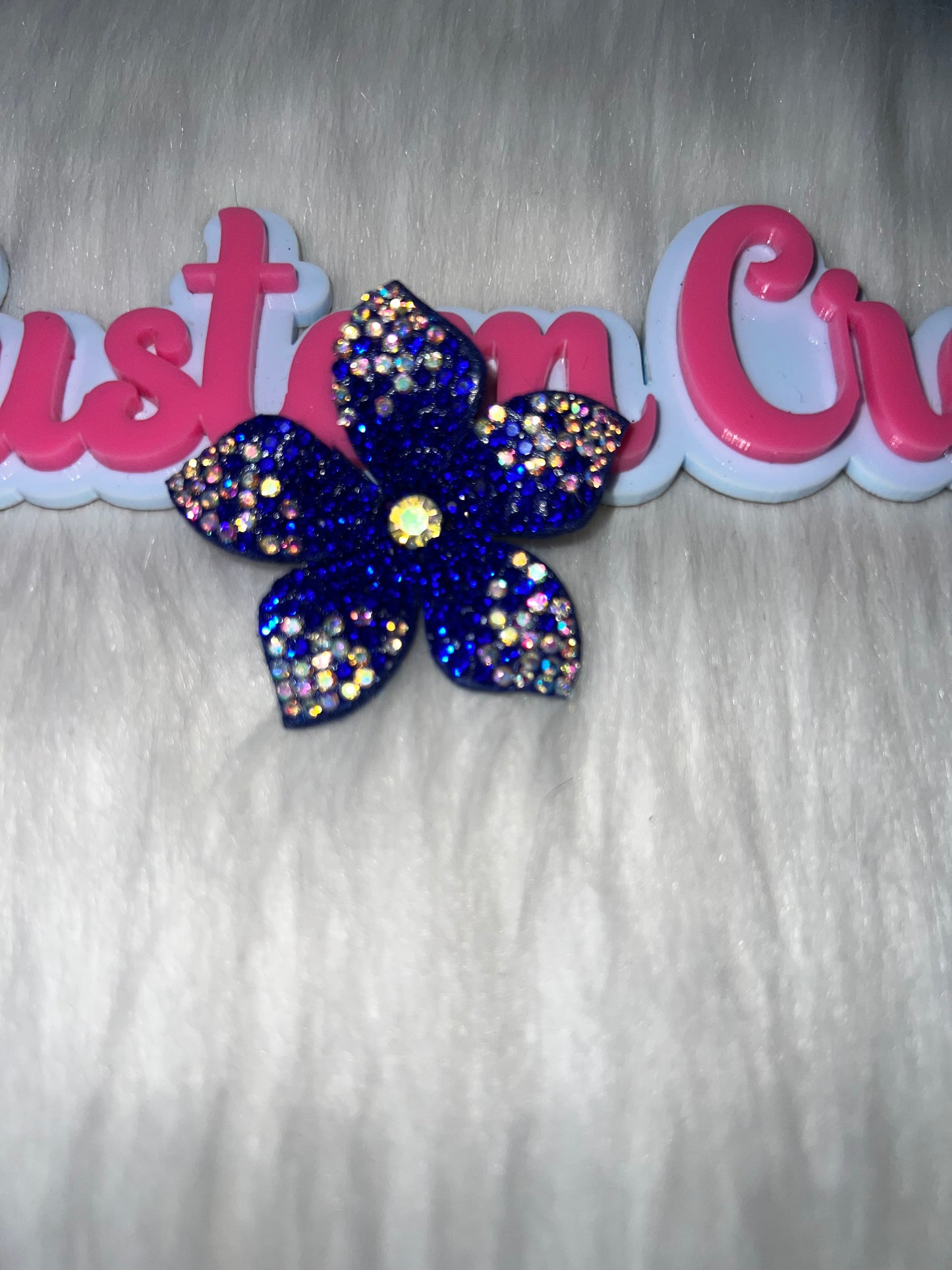π Royal Blue Rhinestone Flower Patch
