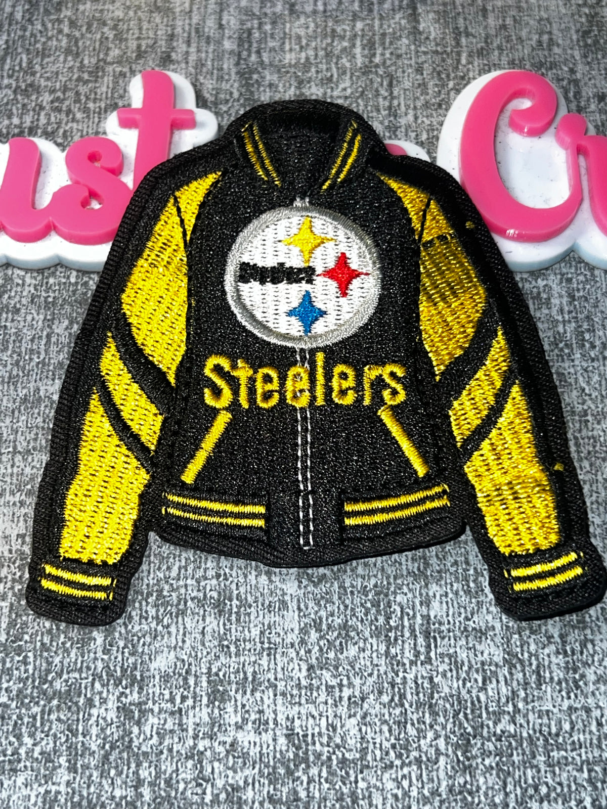 Black Yellow Varsity Jacket Sports Patch – Embroidered Iron-On Applique