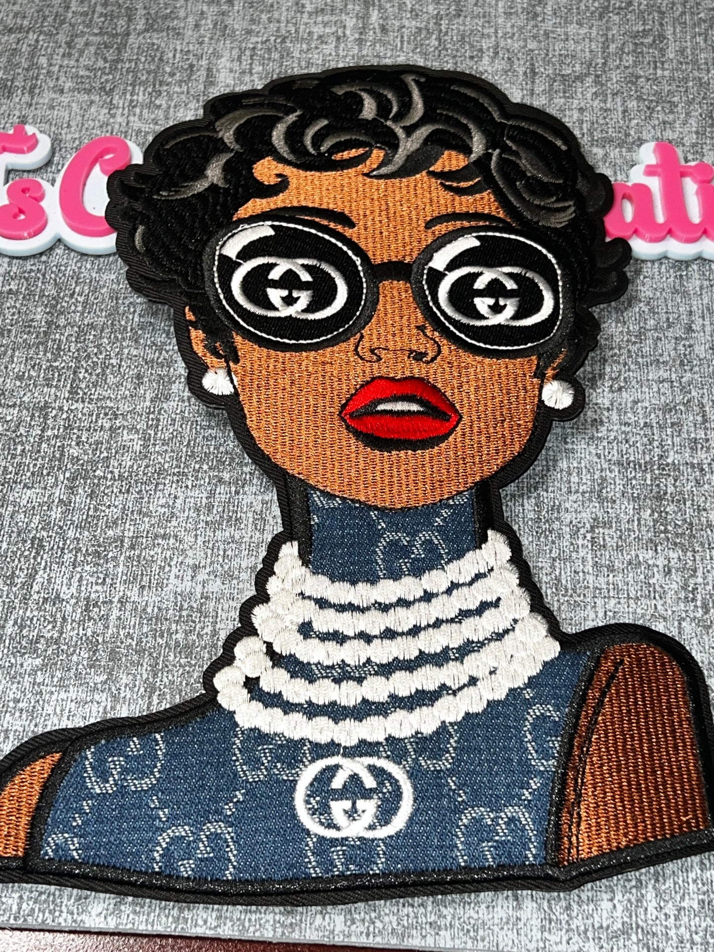Fashion Glam Statement Patch – Embroidered Girl Applique Patch