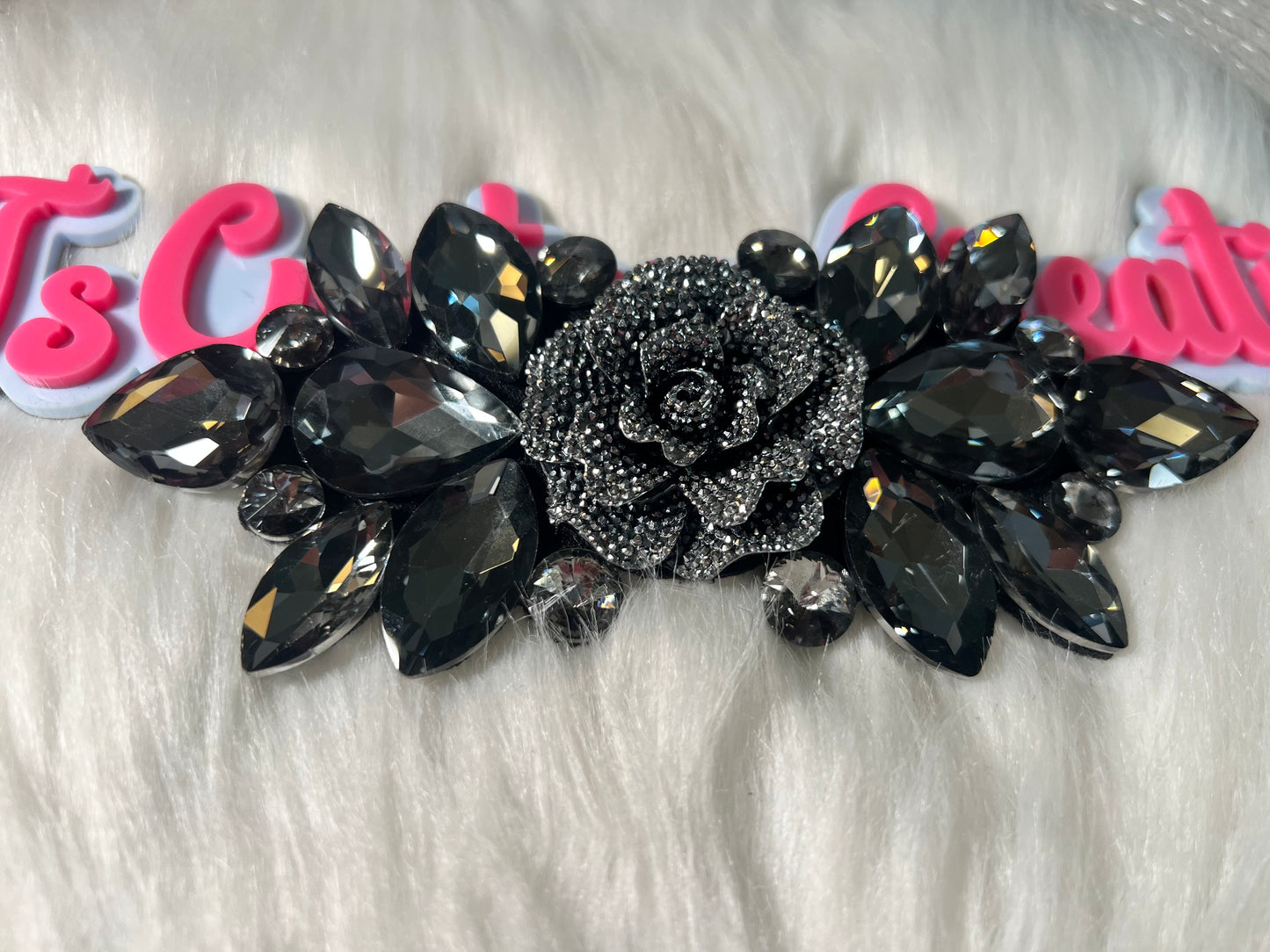 🖤 Smoky Black Crystal Rose Patch