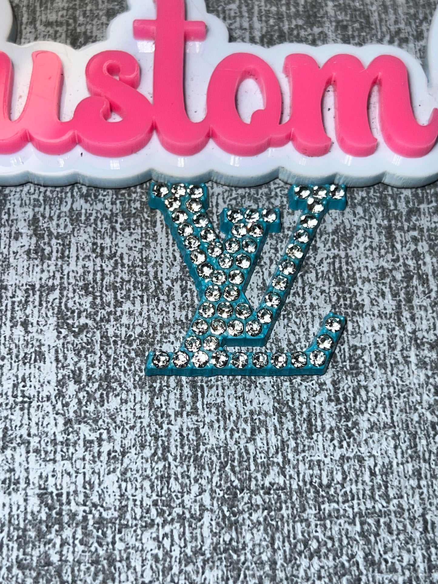 Turquoise Rhinestone Letter Charm – Luxe Bling Statement Charm for DIY Crafts