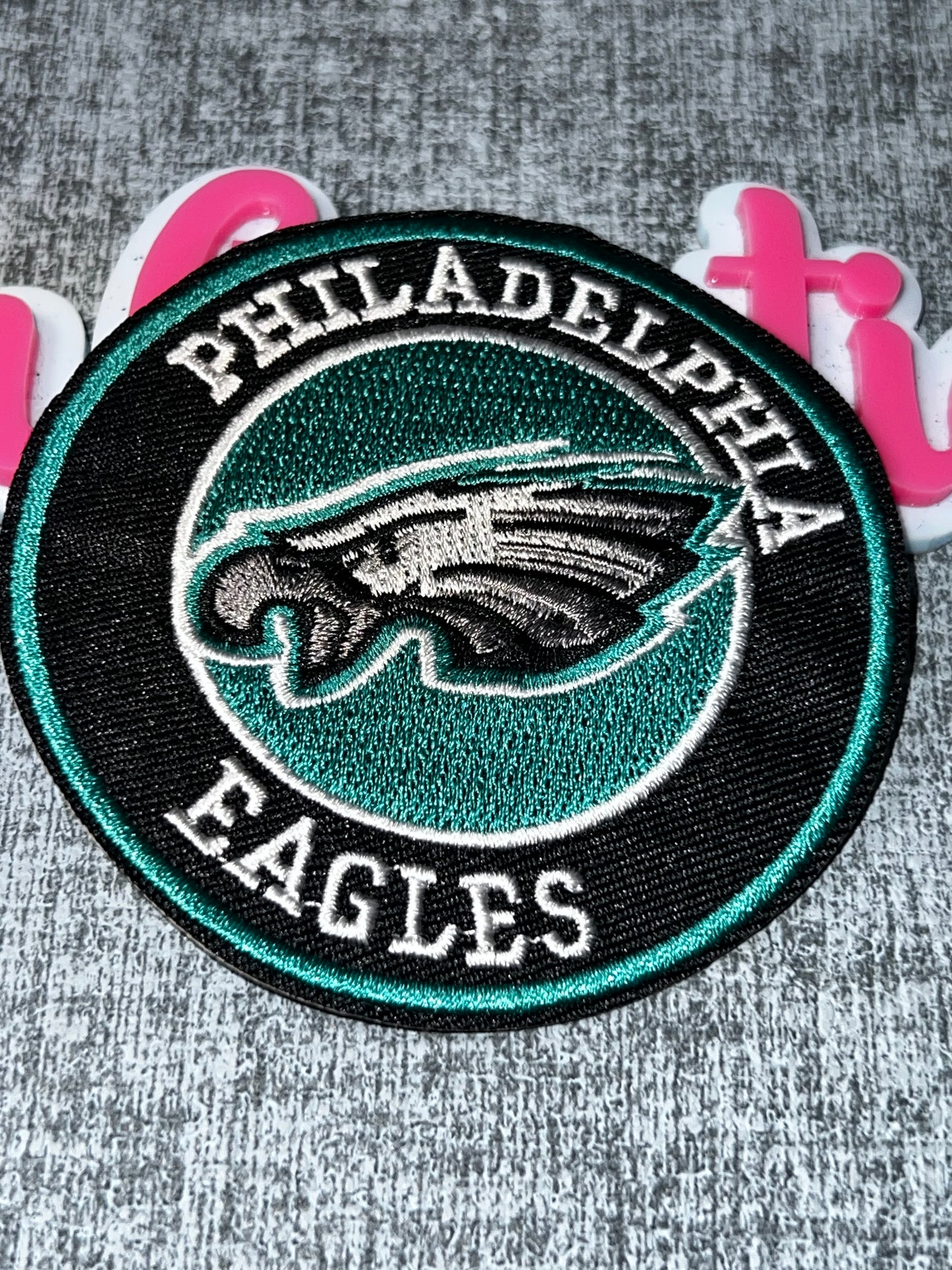 Green Black Circle Bird Embroidered Iron-On Patch | Statement Appliqué
