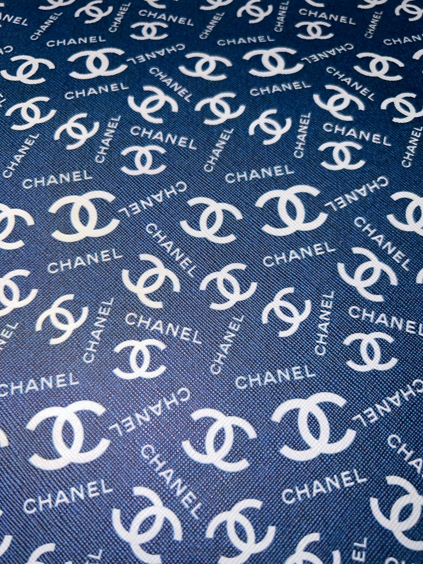 Blue Luxe Monogram Style Faux Leather Sheet – 9x12