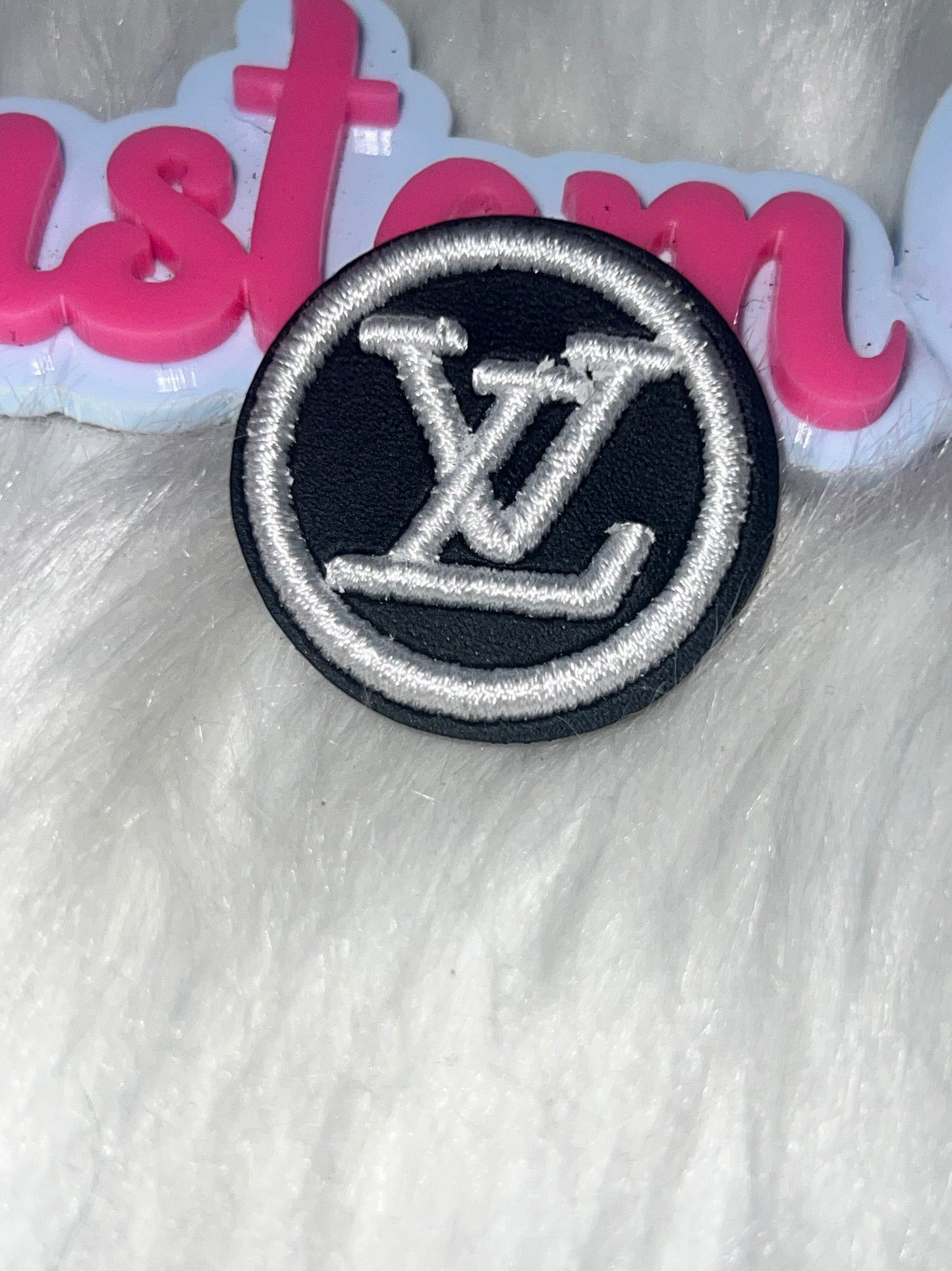Circle LV Patch (Black w/ Silver Embroidery)