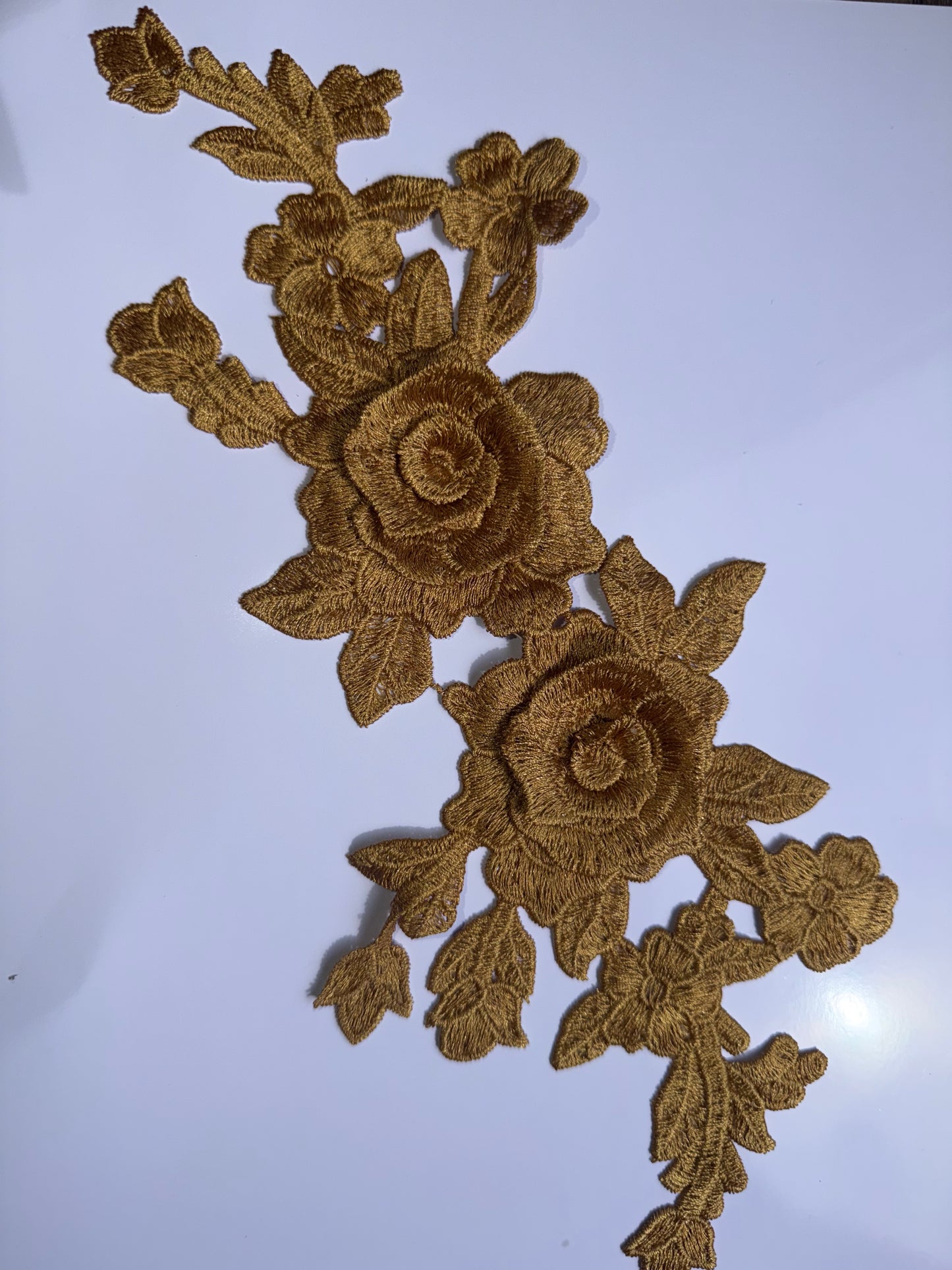 Luxe Bloom Gold Floral Embroidered Applique – Dream in Bloom Collection