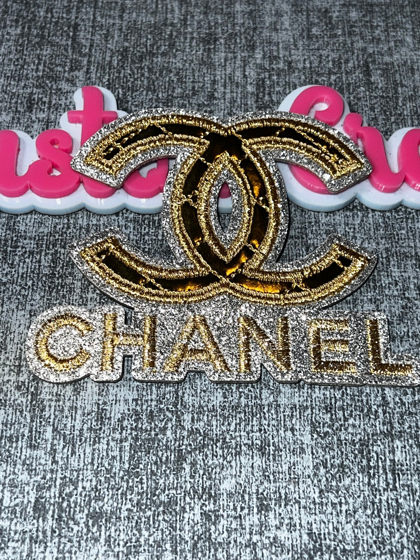 Glam Double Fashion Patch – Glitter Embroidered Iron On Patch – Approx. 4x4 Inches