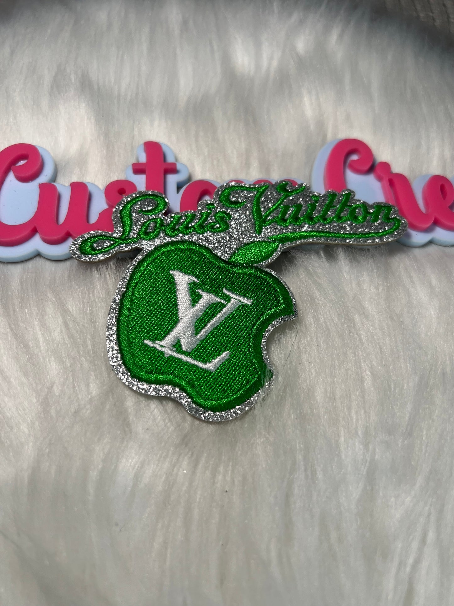 πβ¨ Green LV Apple Iron-On Patch