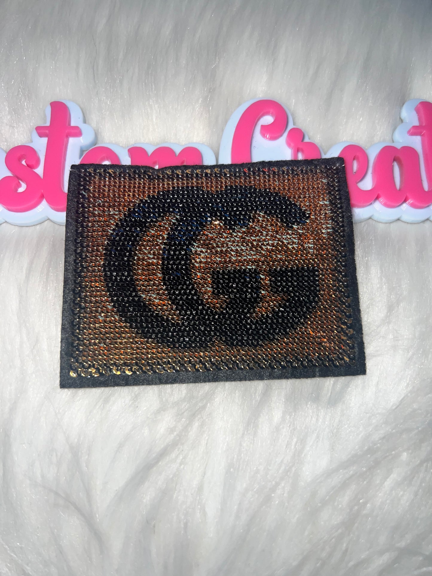🖤 Black & Gold Square GG Iron-On Patch