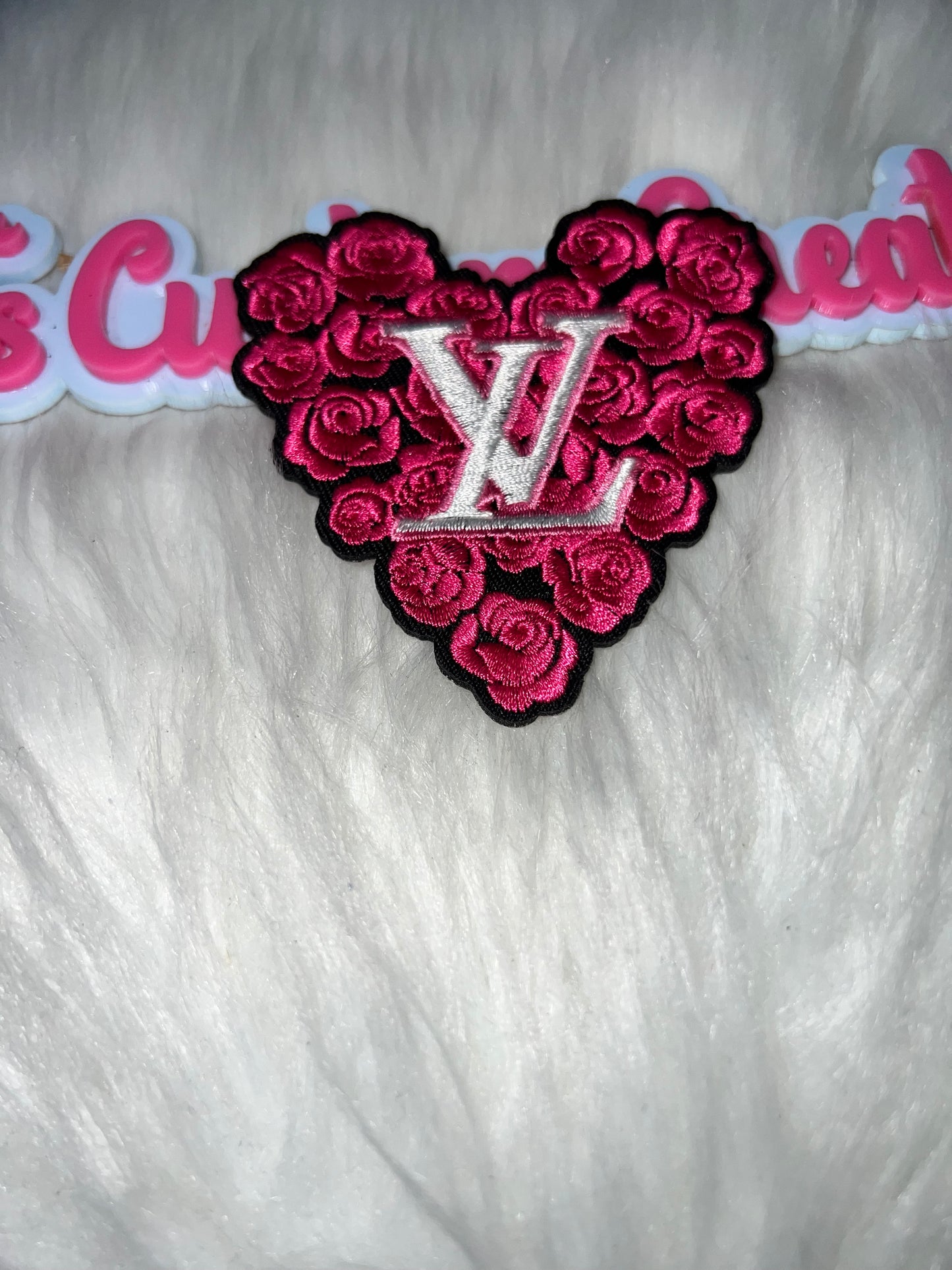 Hot Pink Rose Heart LV Betty Patch