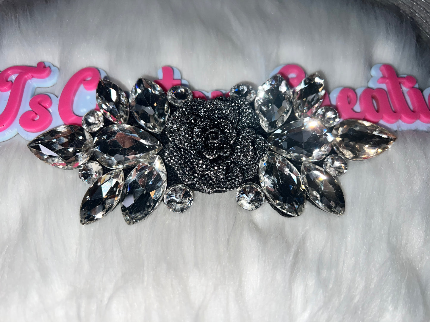 🤍 Clear Crystal Rose Rhinestone Patch