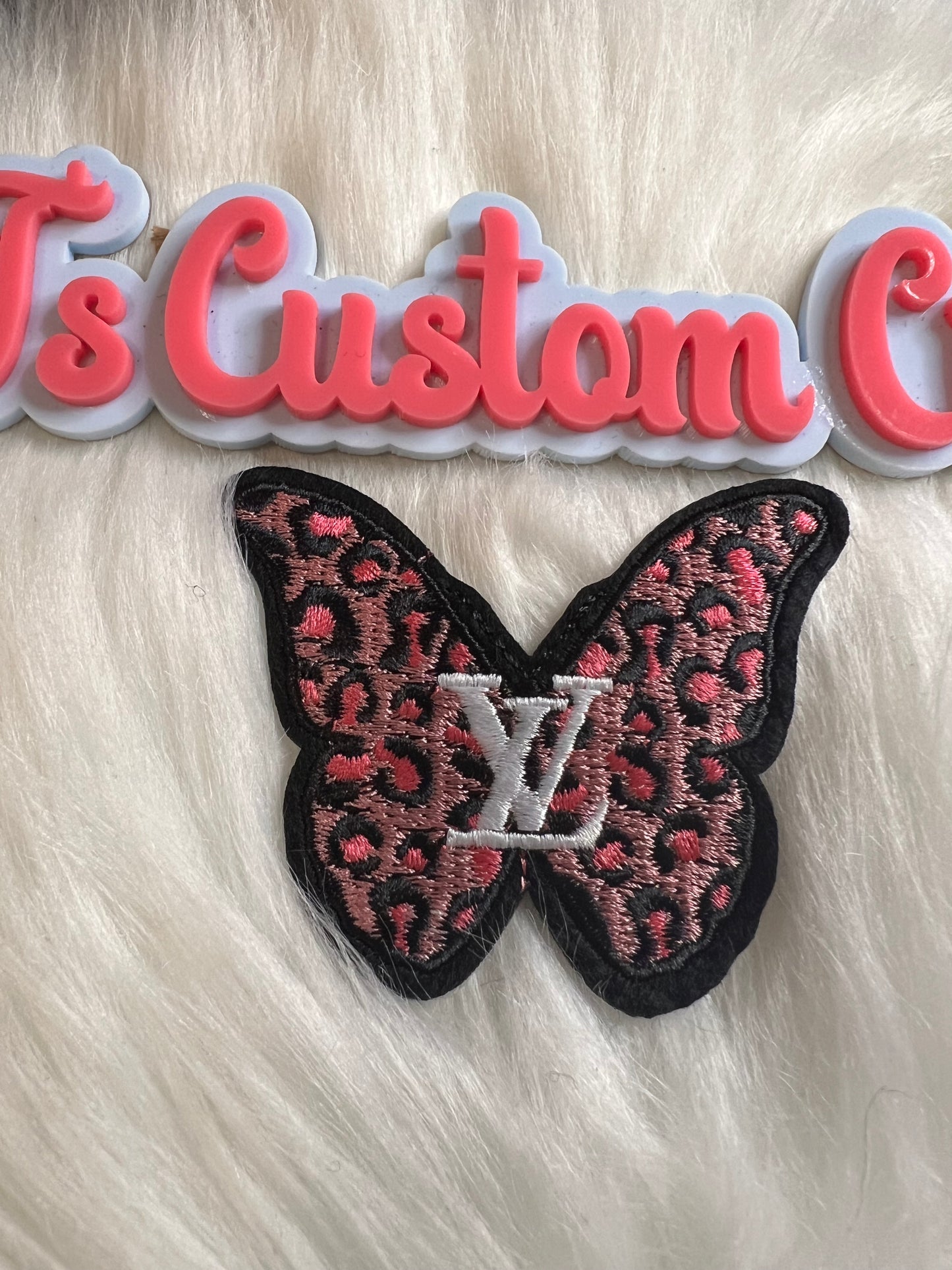 Pink Leopard LV Butterfly