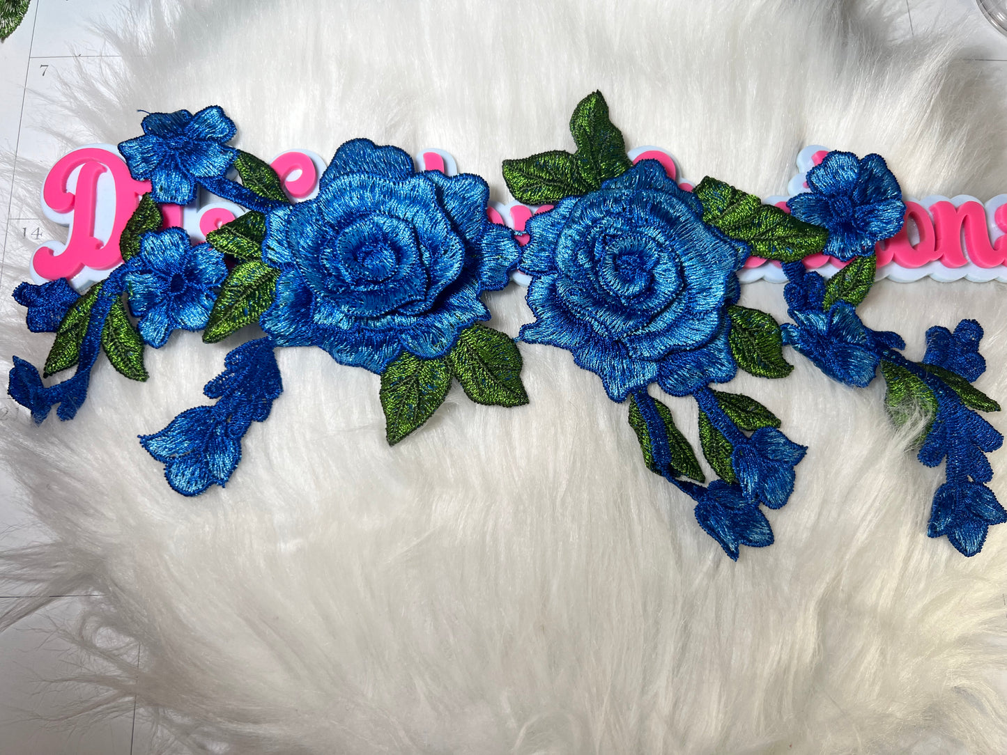 π Royal Blue Flower Applique π