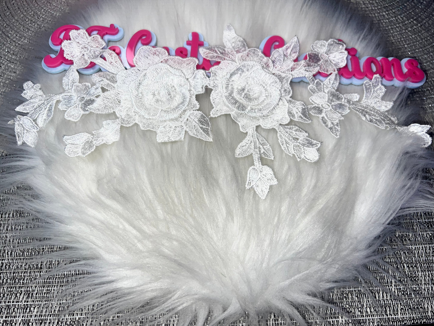 White 3D Floral Lace Appliqué