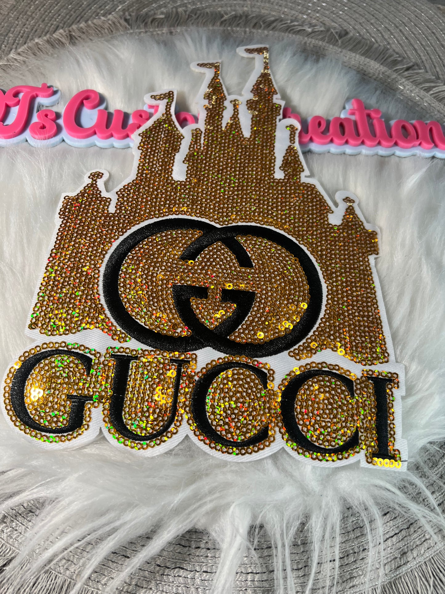 ✨ Gold Castle Bling Iron-On Patch