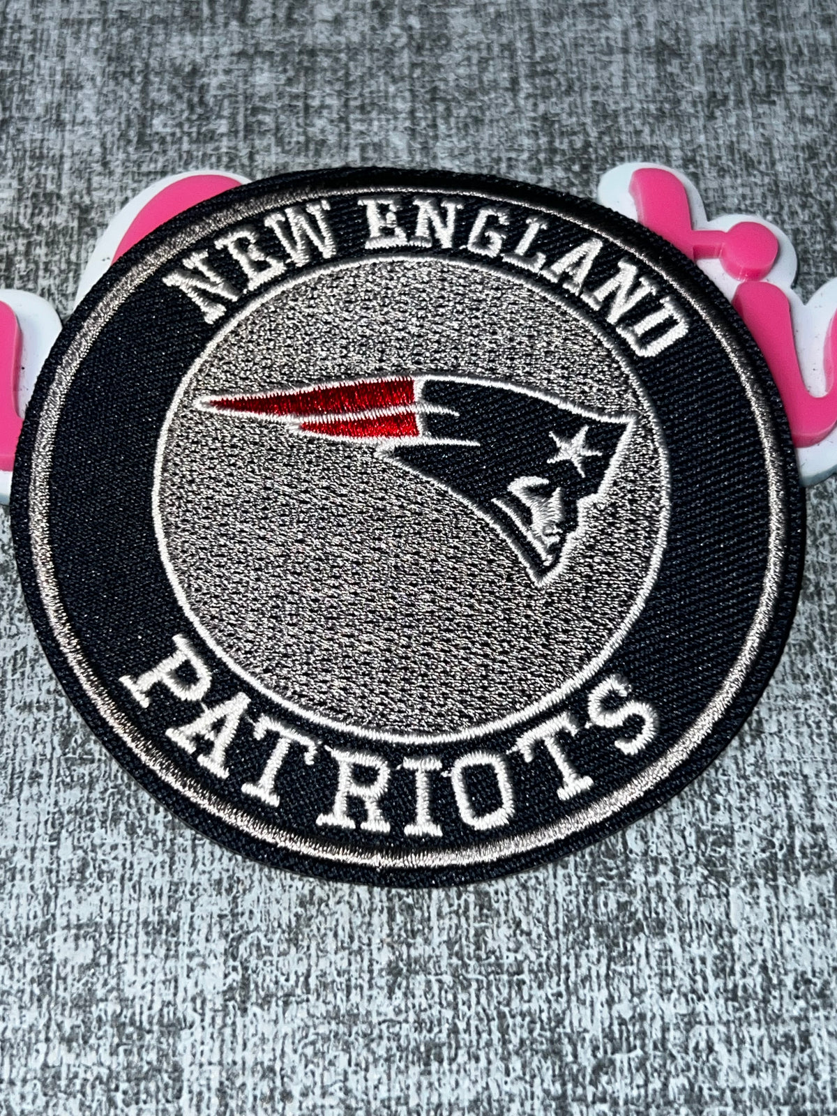 Silver Black Circle Bird Embroidered Iron-On Patch | Statement Appliqué