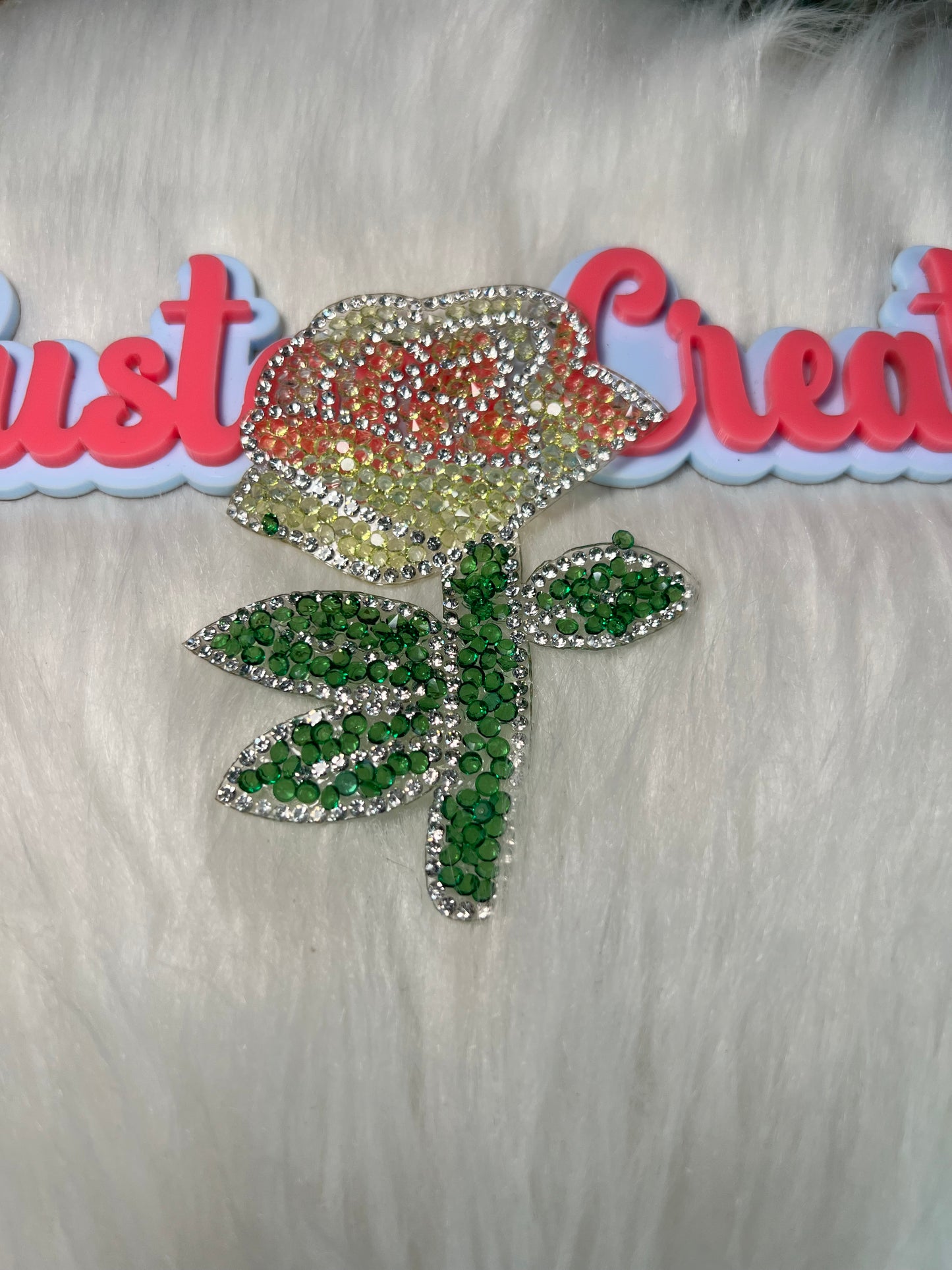 π Yellow Crystal Rose Iron-On Patch