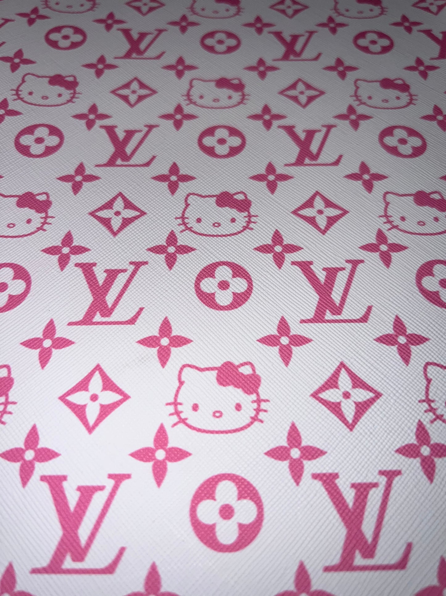 White & Pink Kitty Inspired Faux Leather Sheet – 9x12