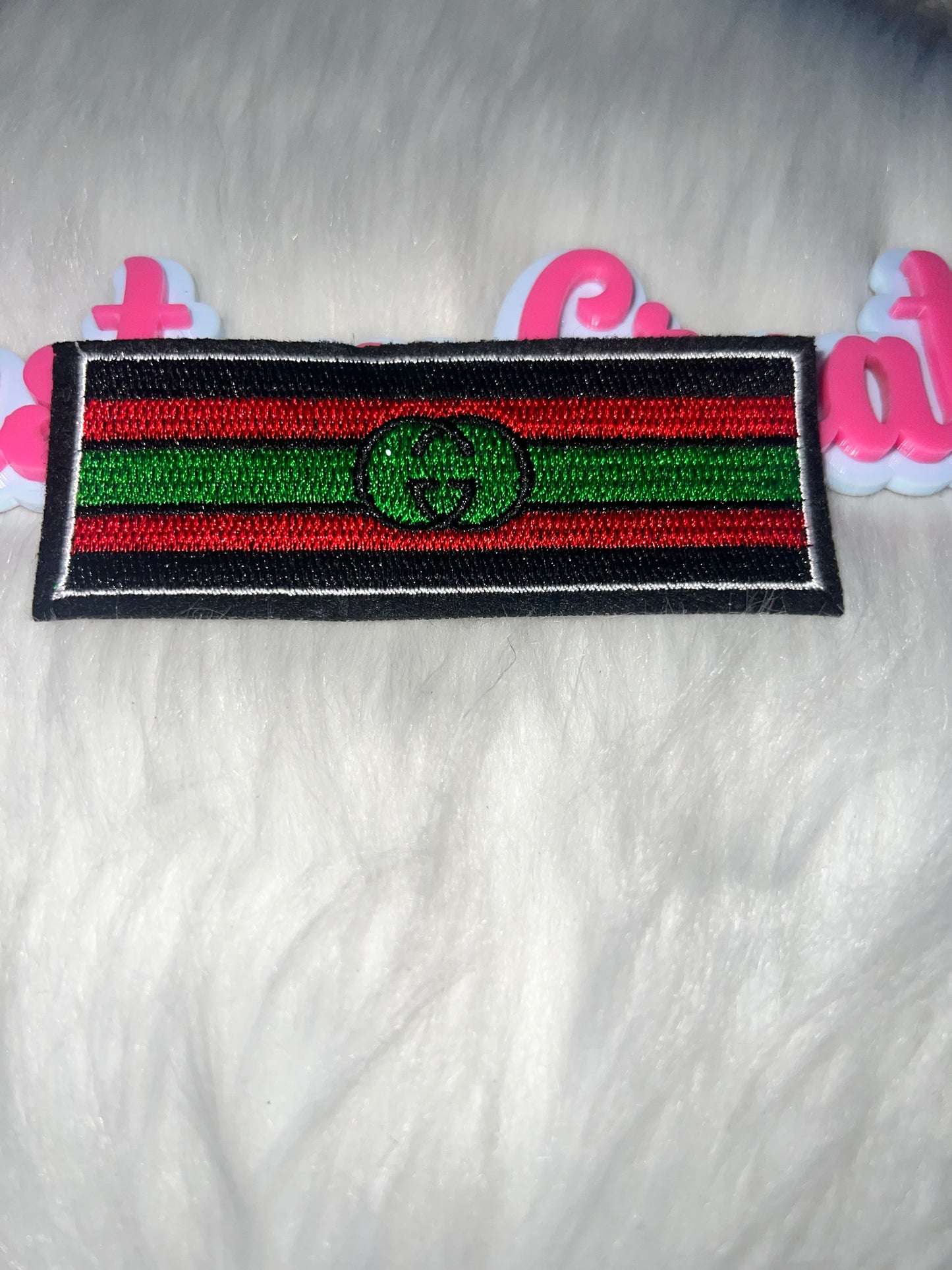 💚❤️ Striped GG Green & Red Iron-On Patch
