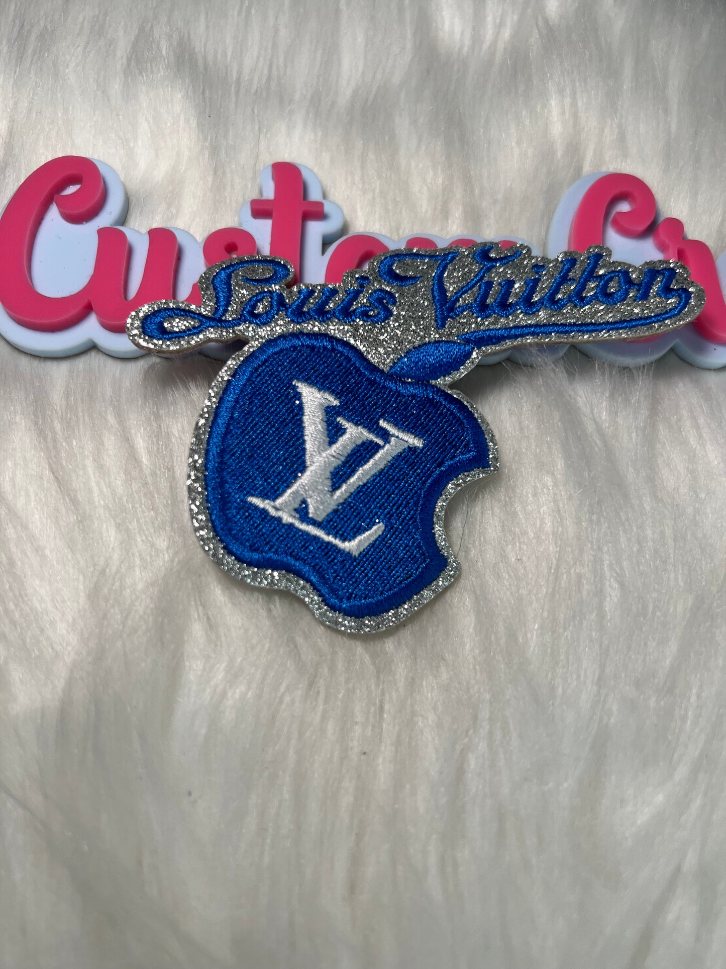 πβ¨ Blue LV Apple Iron-On Patch