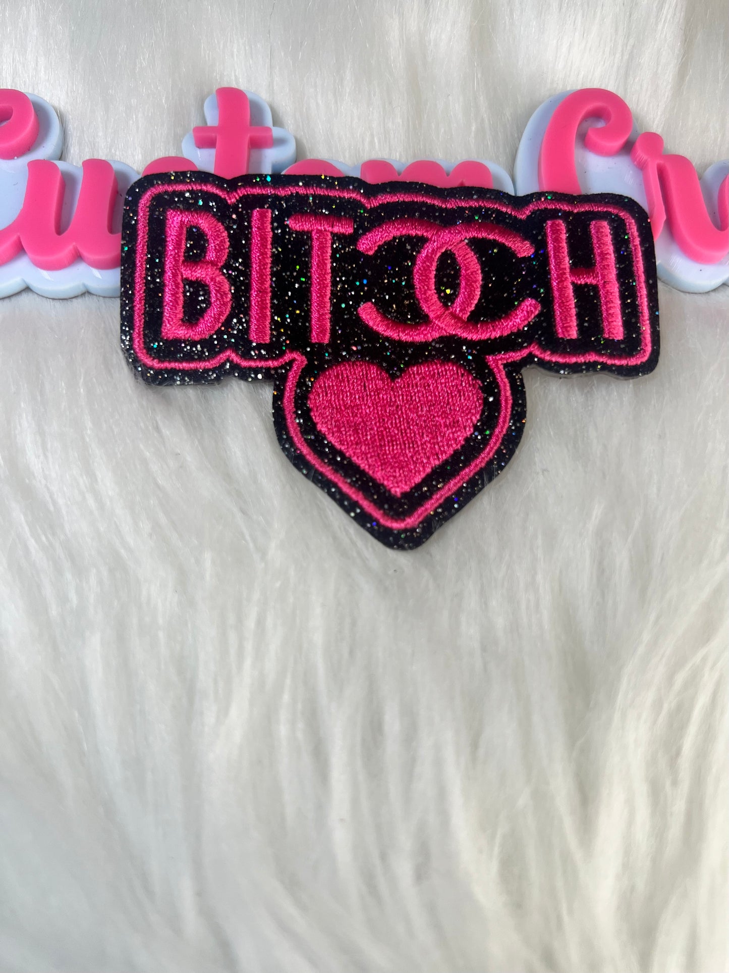 π€π Pink Glitter B*TCH Patch