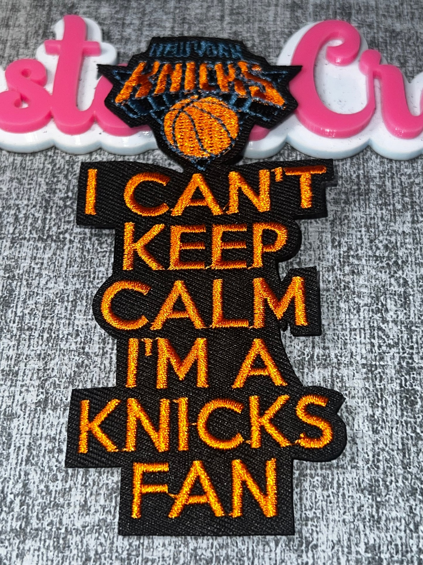 Keep Calm Typography Embroidered Iron-On Patch | Statement Quote Appliqué