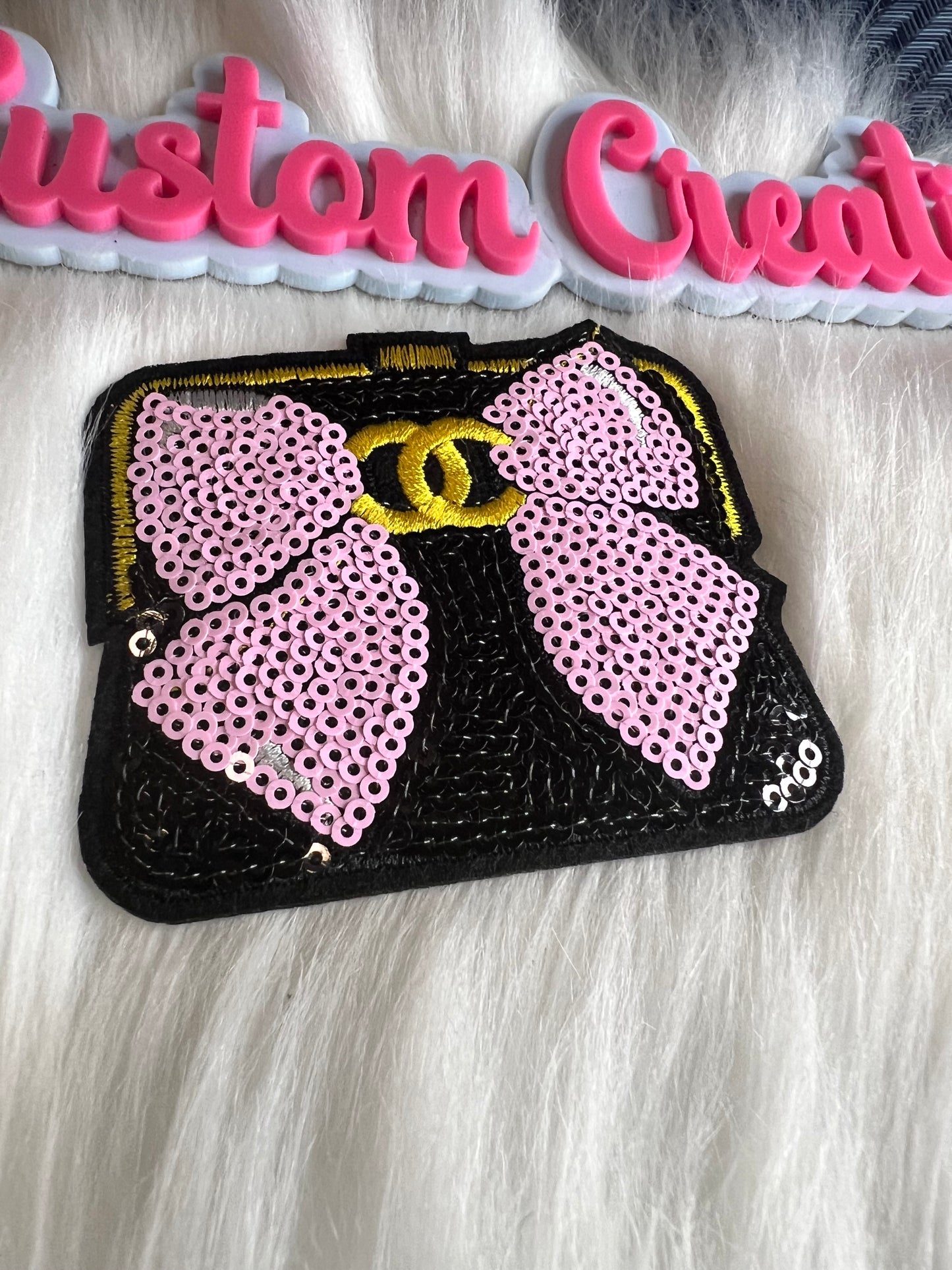 Black Pink Sequin Coin Purse