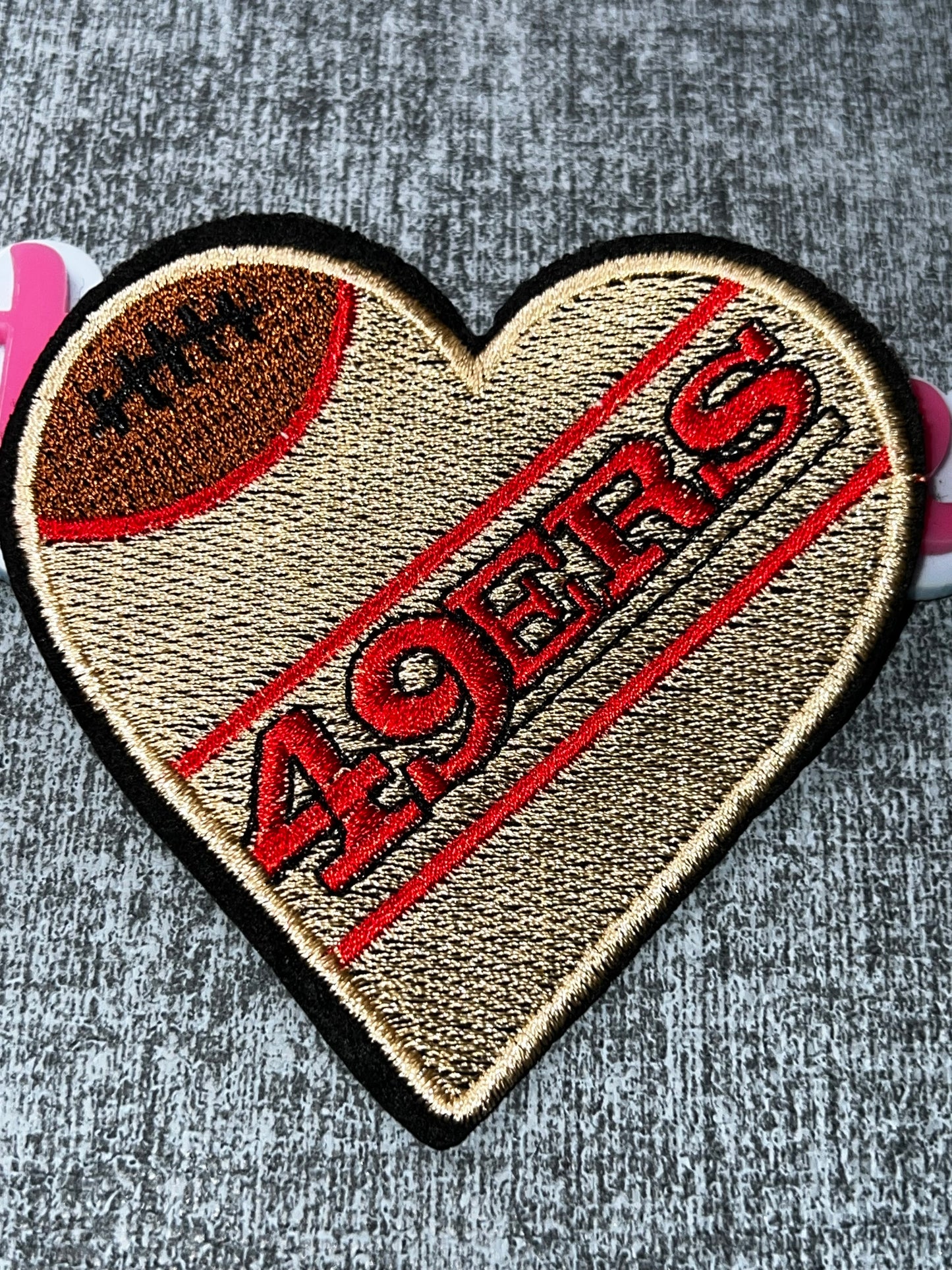 Heart Embroidered Iron-On Patch – Fan Love Sports Appliqué