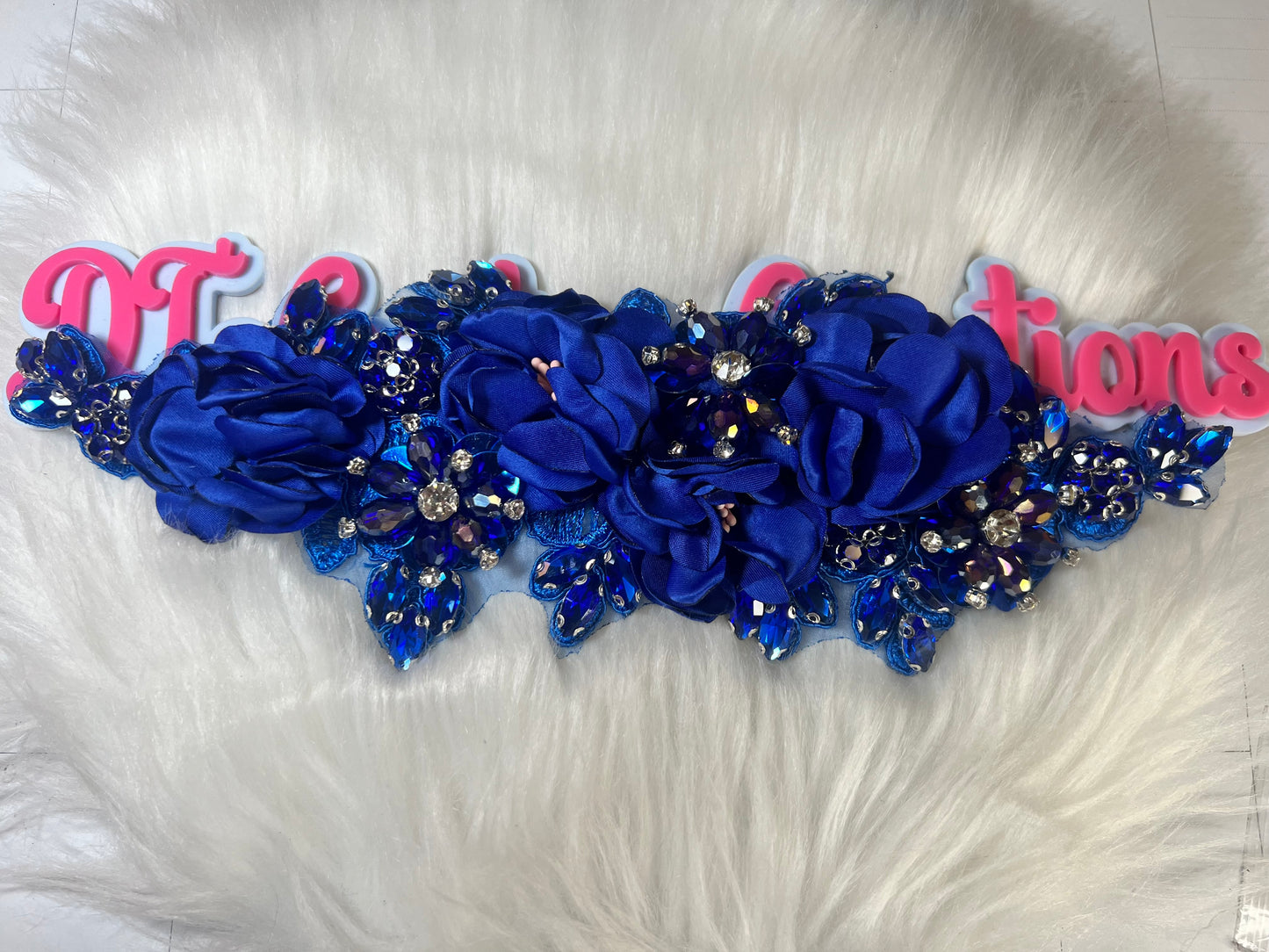 💙 Royal Blue 3D Floral Appliqué