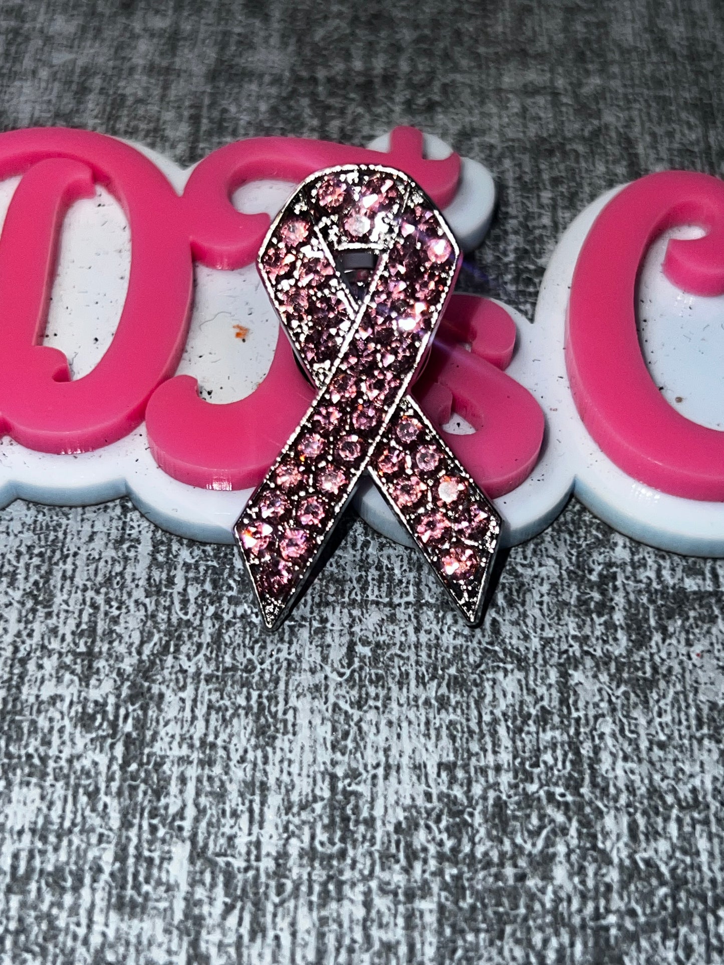Rhinestone Pink Ribbon Breast Cancer Awareness Brooch Pin