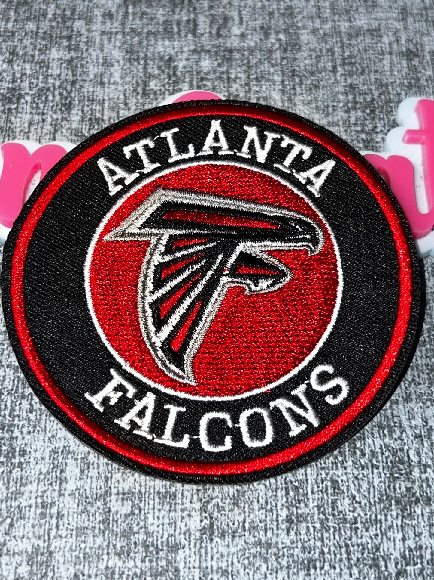 Red Black Circle Bird Embroidered Iron-On Patch | Statement Appliqué
