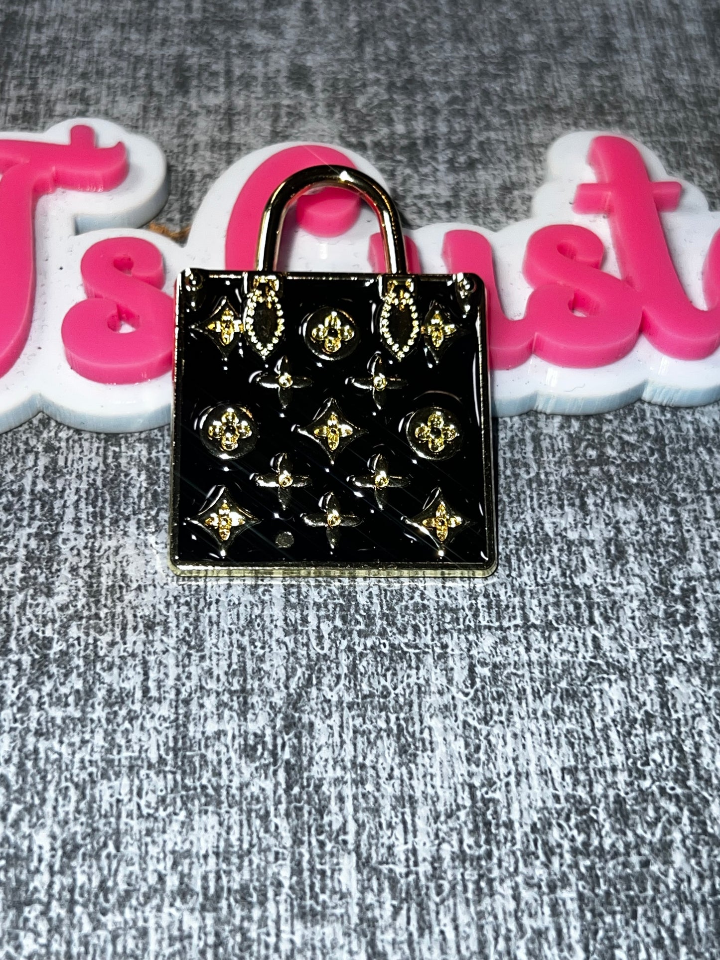 Black Handbag Metal Charm – Decorative Craft Embellishment