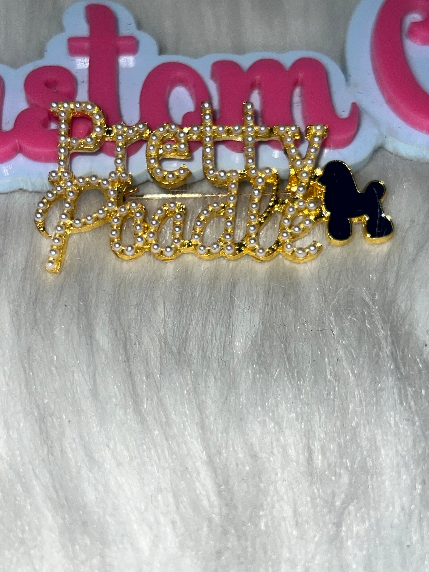 Pretty Poodle Sigma Script Brooch