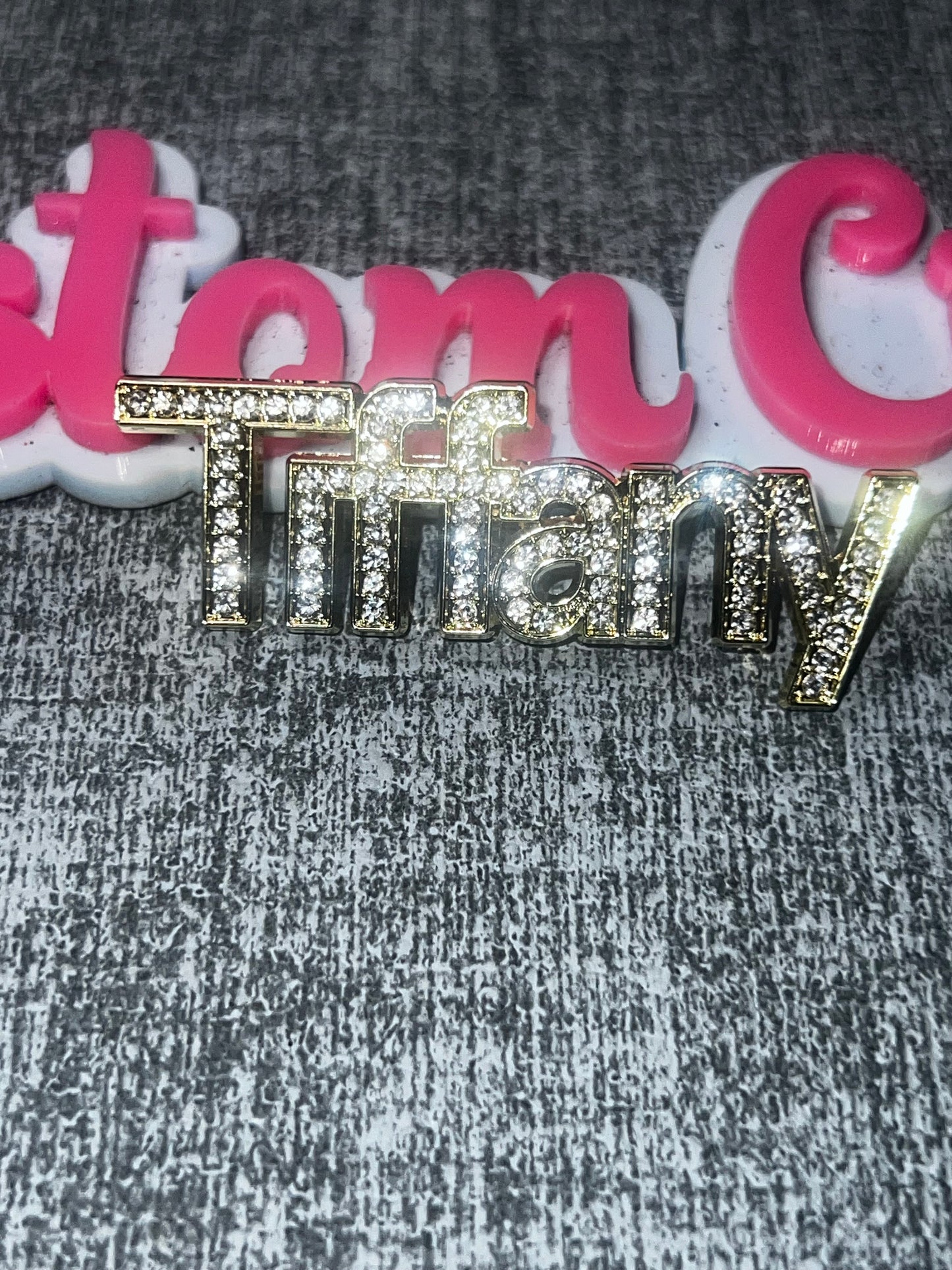 Rhinestone Script Name Brooch Pin | Fashion Metal Statement Pin