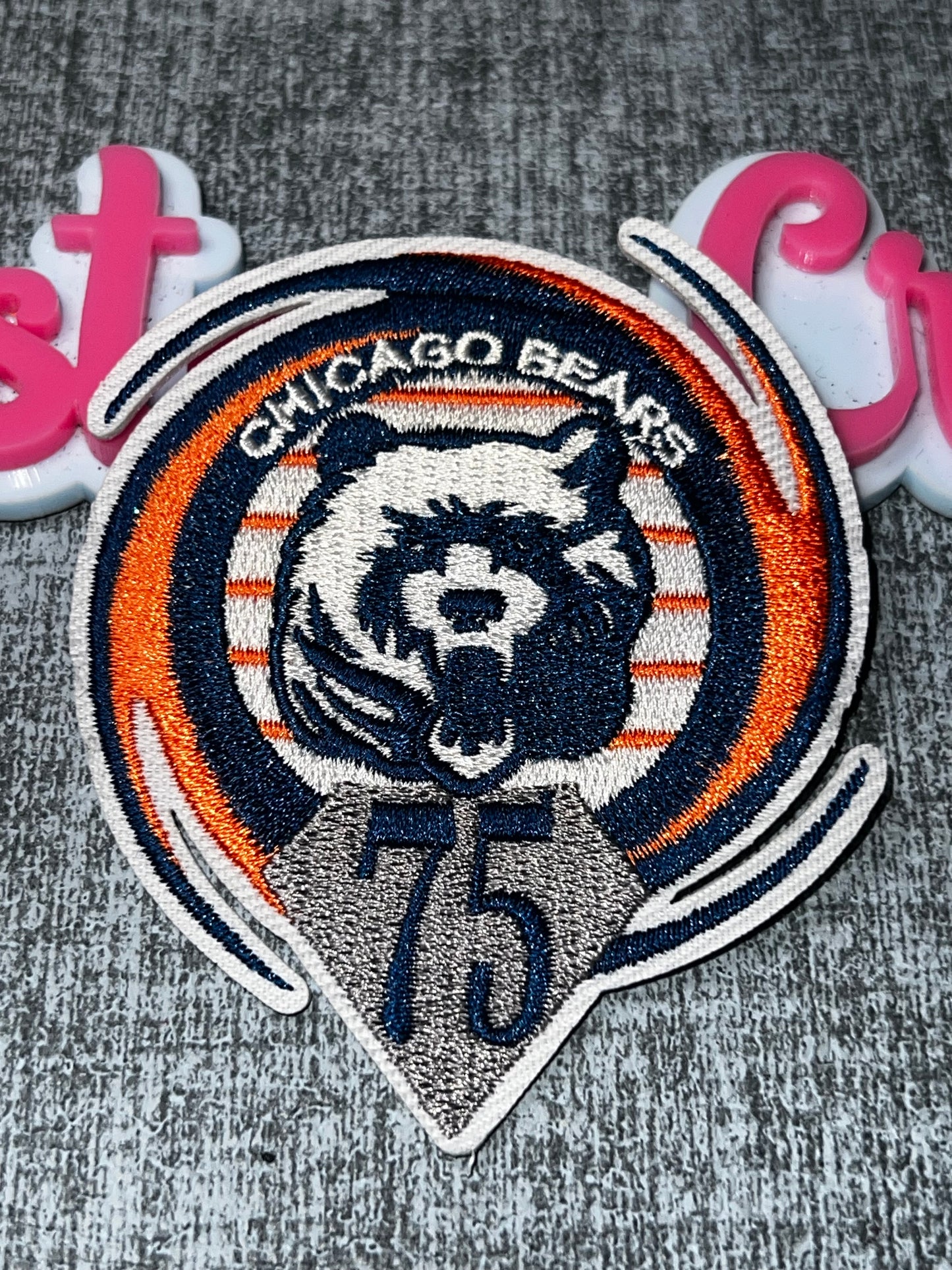 Orange & Navy Mascot Embroidered Iron-On Patch