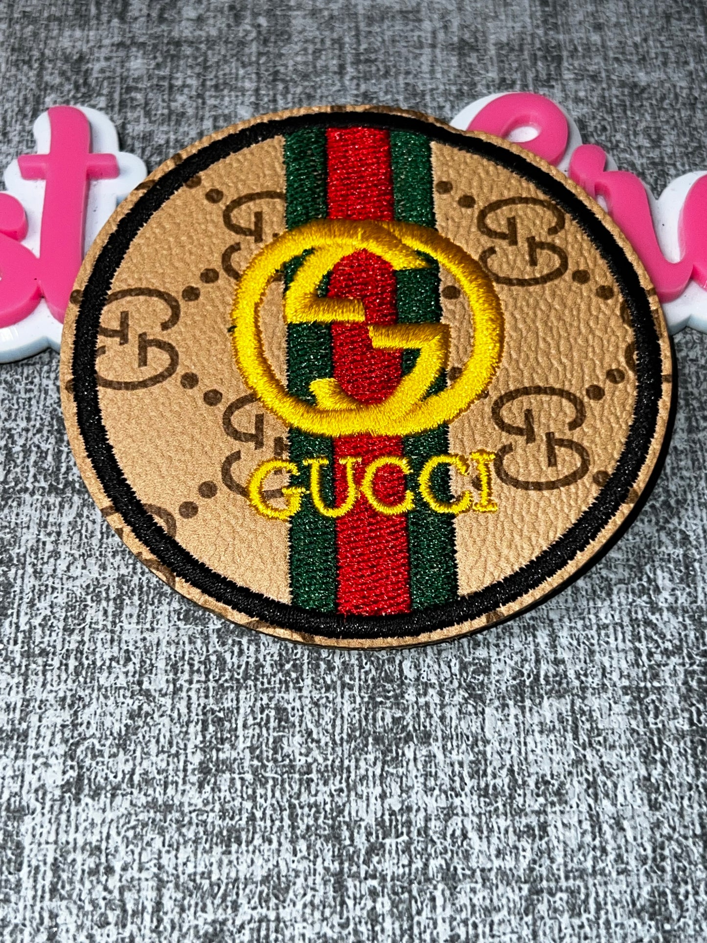 Neutral Stripe Circle Embroidered Patch – Luxe Style Fashion Patch – Iron On Applique – Approx. 4 Inch