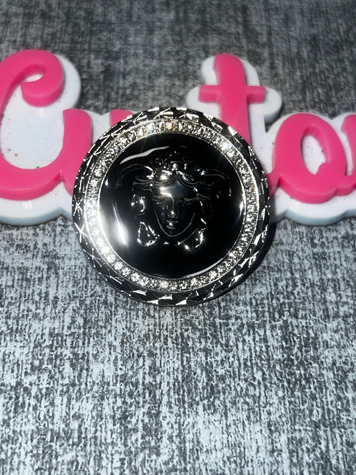 Black Silver Rhinestone Medallion Brooch Pin – Statement Fashion Jewelry