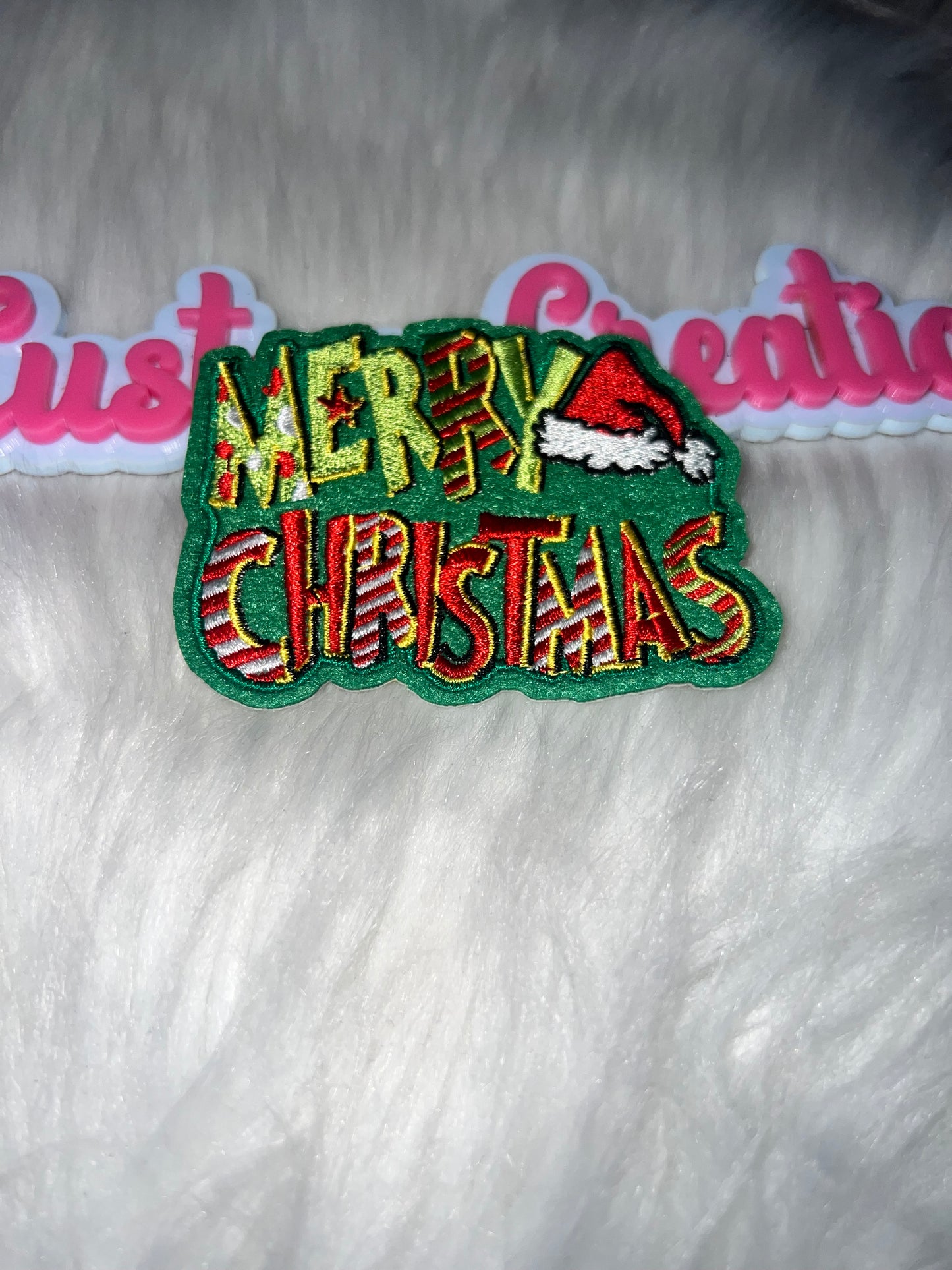 “Merry Christmas” Patch – Green/Red Festive