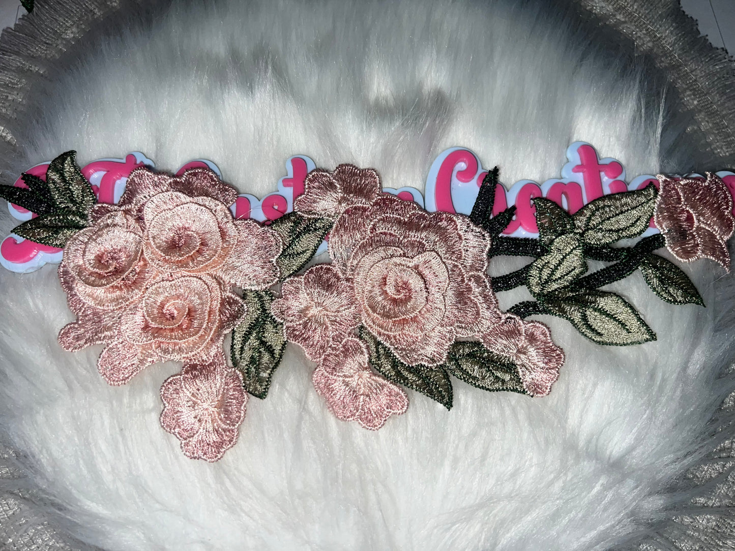 Blush / Nude Pink Rose Floral Appliqué