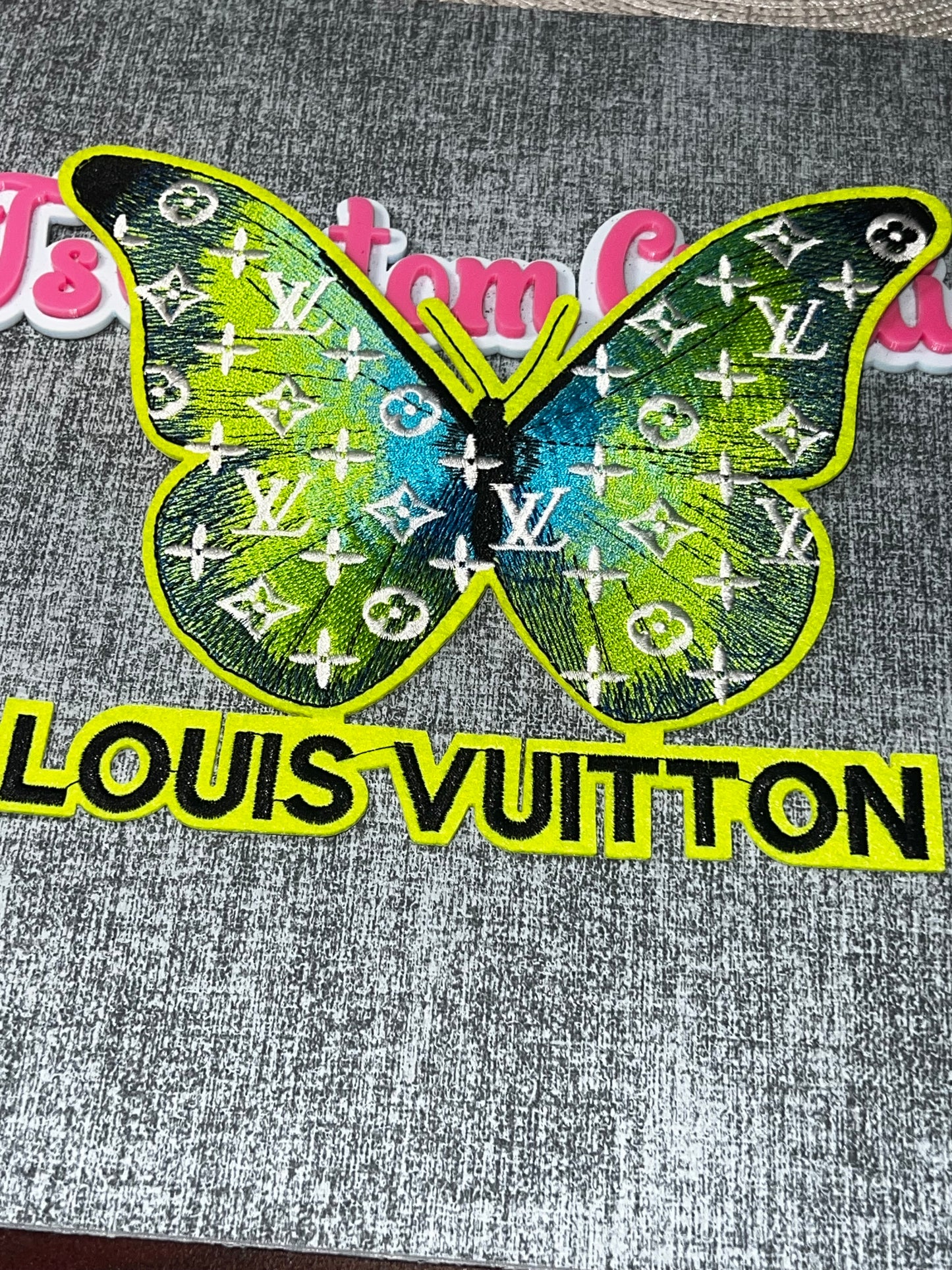 Green Blue Butterfly Fashion Patch – Embroidered Iron On Applique