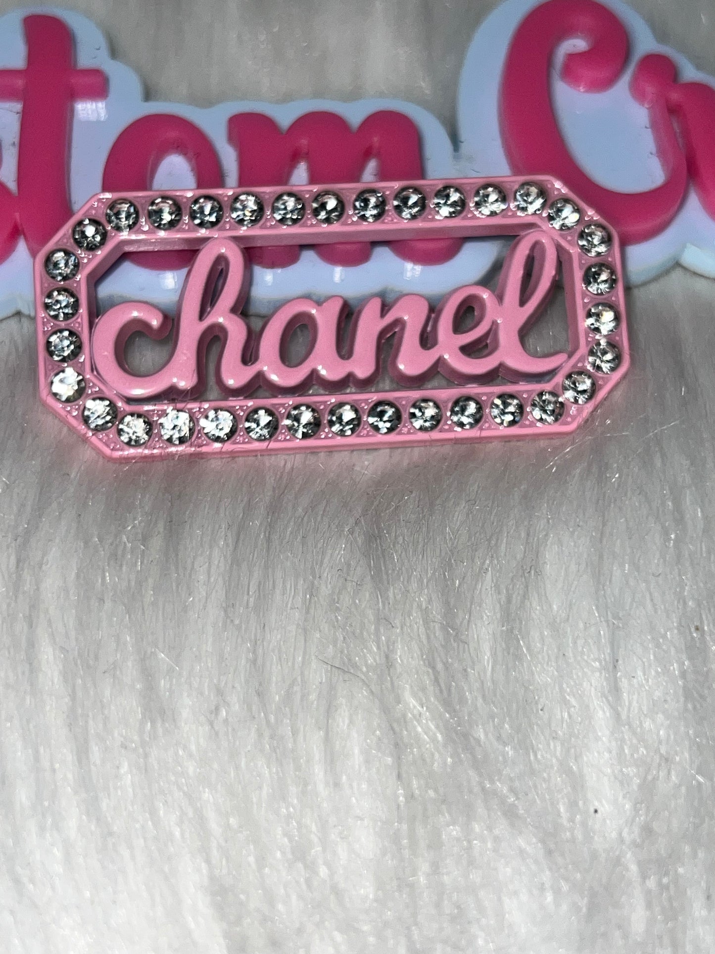 Chanel Crystal Rectangle Charm – Pink