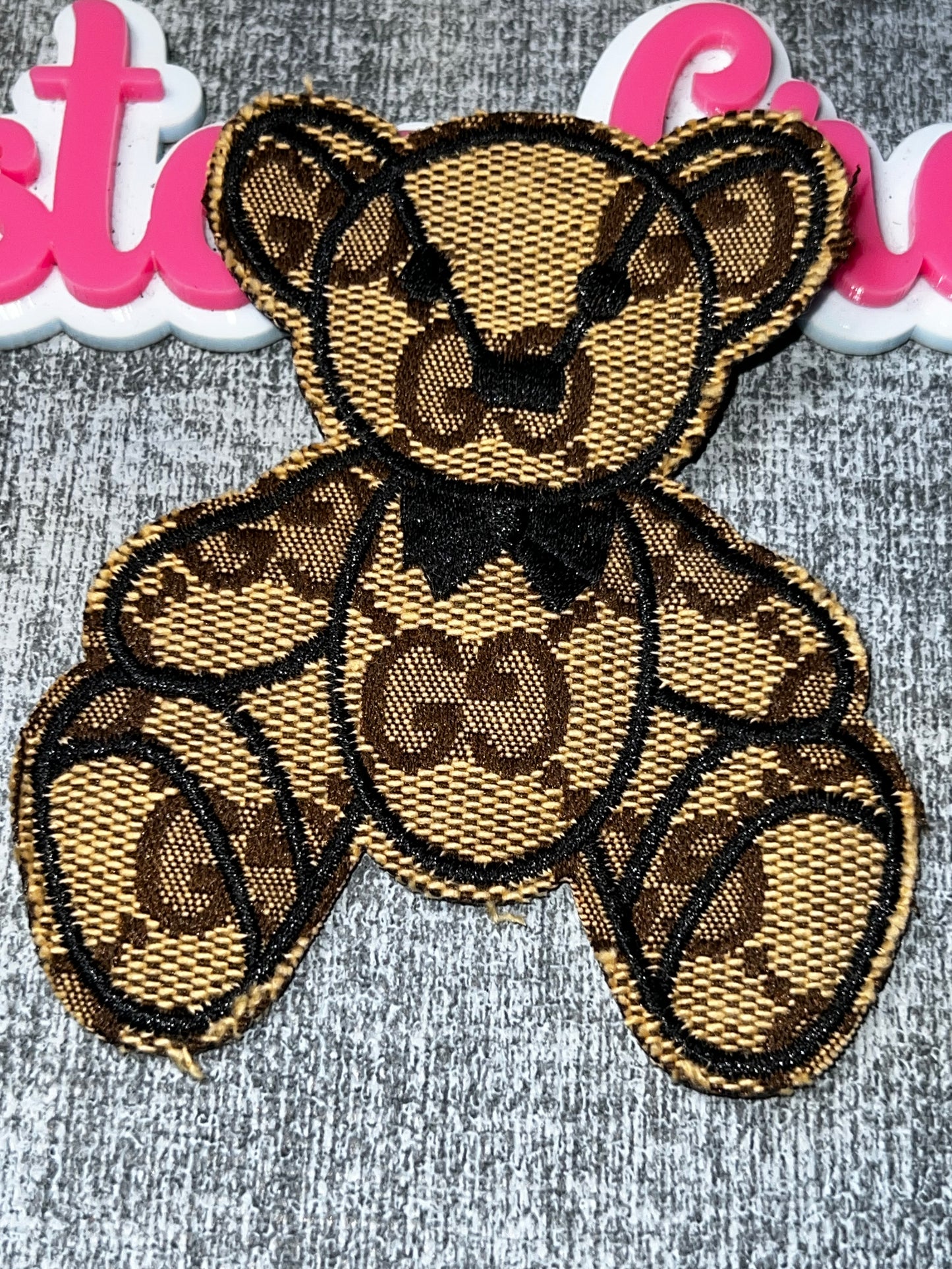 Tan & Brown Teddy Bear Fashion Patch – Embroidered Applique