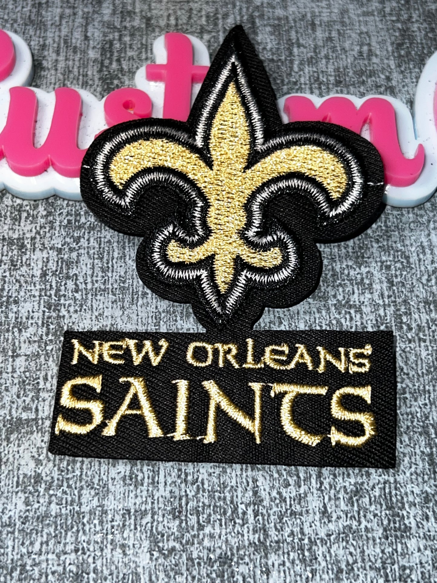 Gold Fleur Emblem Embroidered Iron-On Patch | Decorative Appliqué