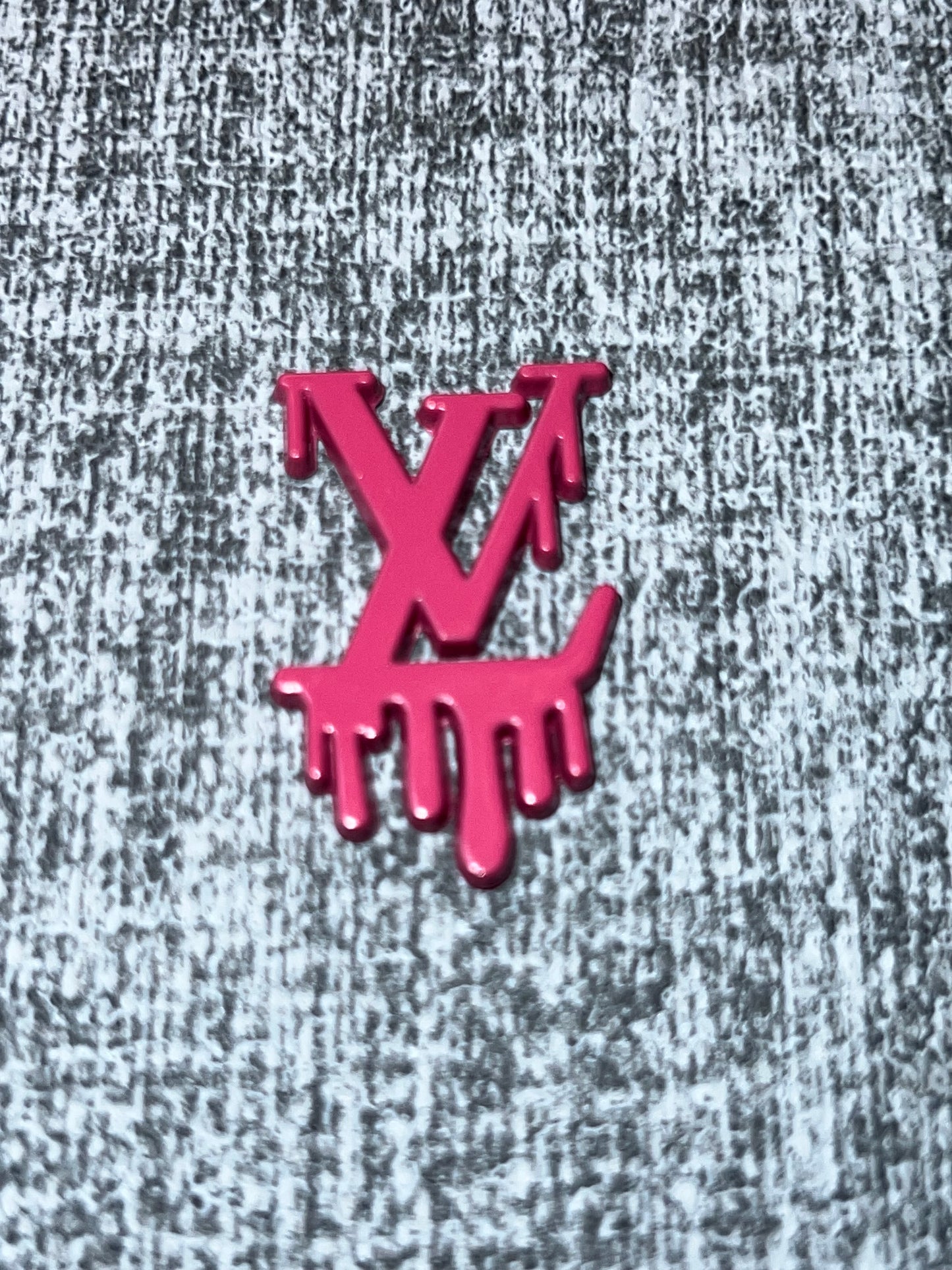 Matte Pink Drip Letter Luxe Flat Back Metal Charm – Statement DIY Craft Charm