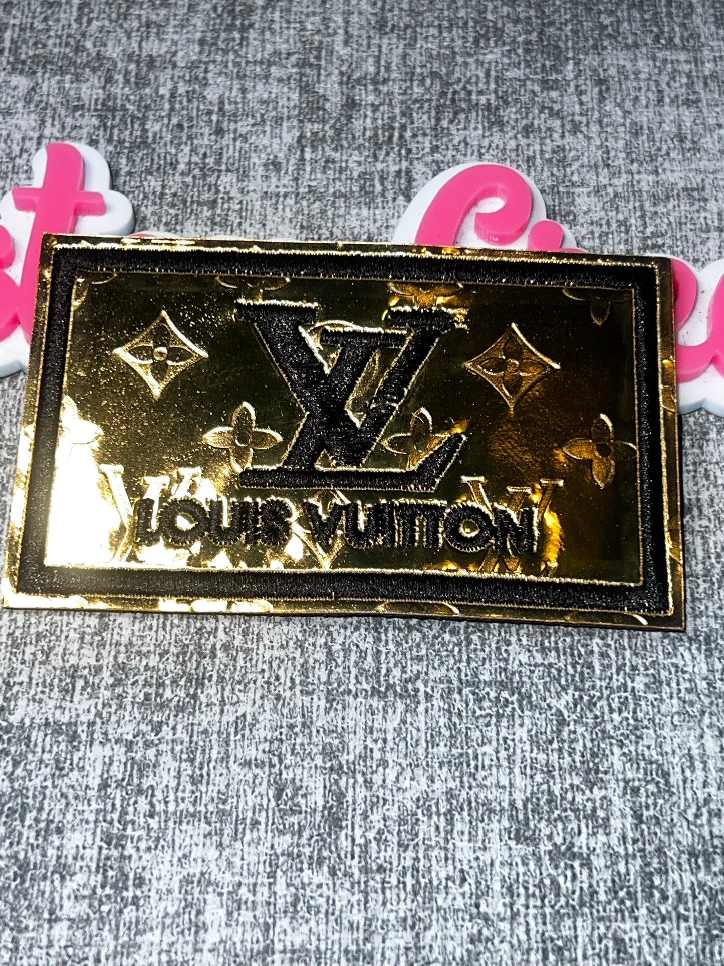 Metallic Gold Monogram Embroidered Patch – Decorative Fashion Patch